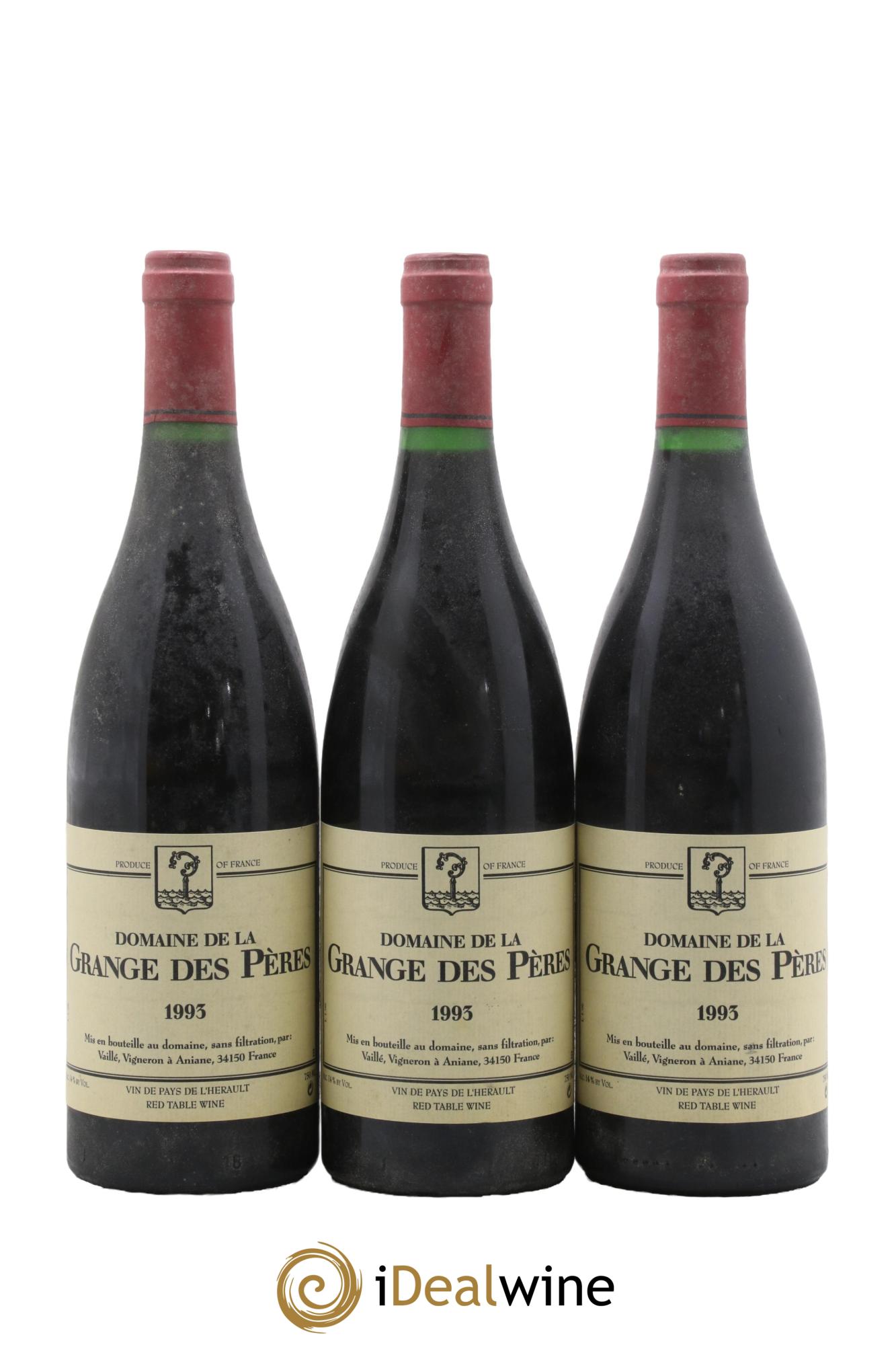 IGP Pays d'Hérault Grange des Pères Laurent Vaillé 1993 - Posten von 3 Flaschen - 0