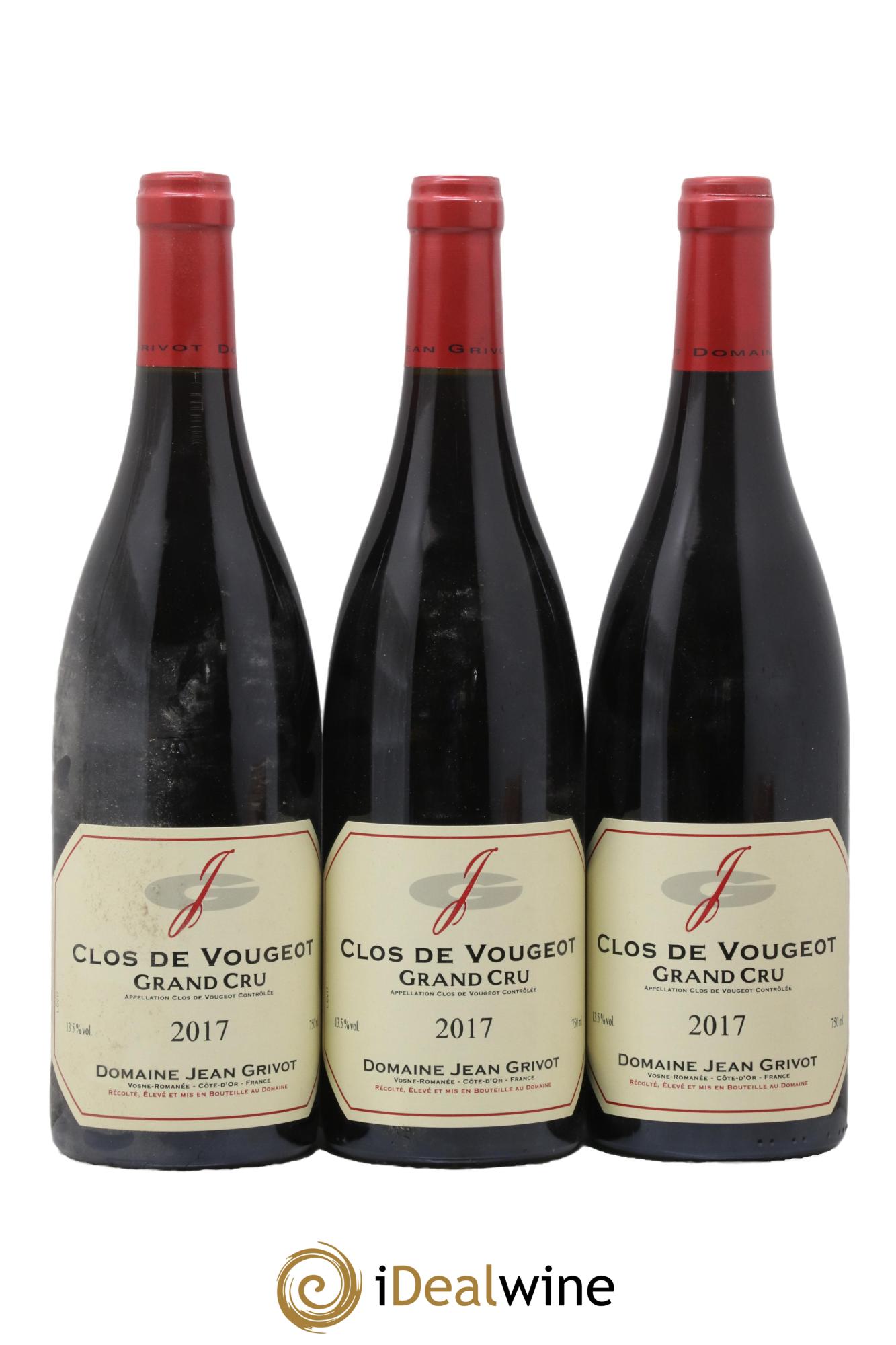 Clos de Vougeot Grand Cru Jean Grivot 2017 - Lot de 3 bouteilles - 0