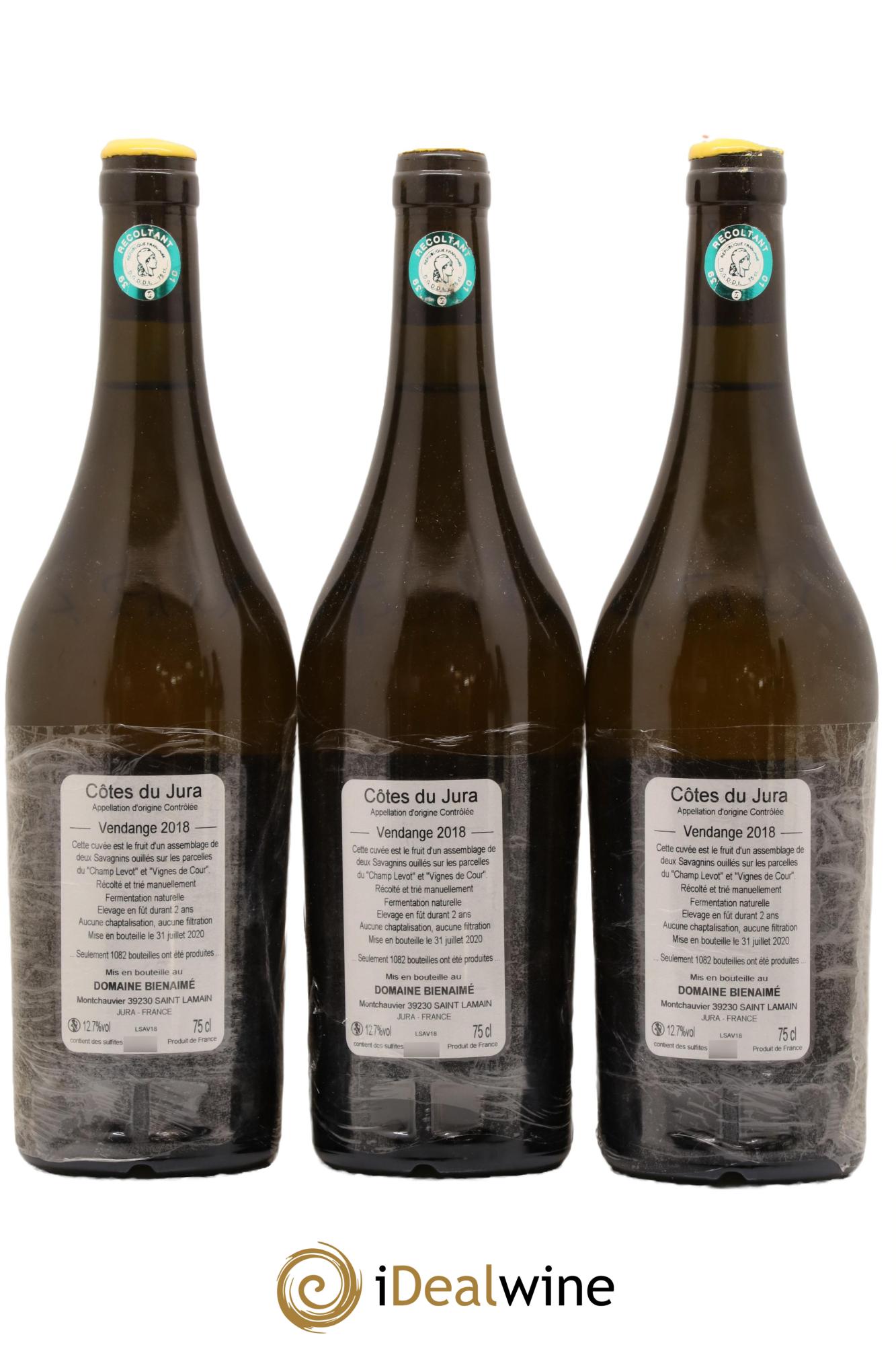 Côtes du Jura Savagnin Bruno Bienaimé 2018 - Lot de 3 bouteilles - 1