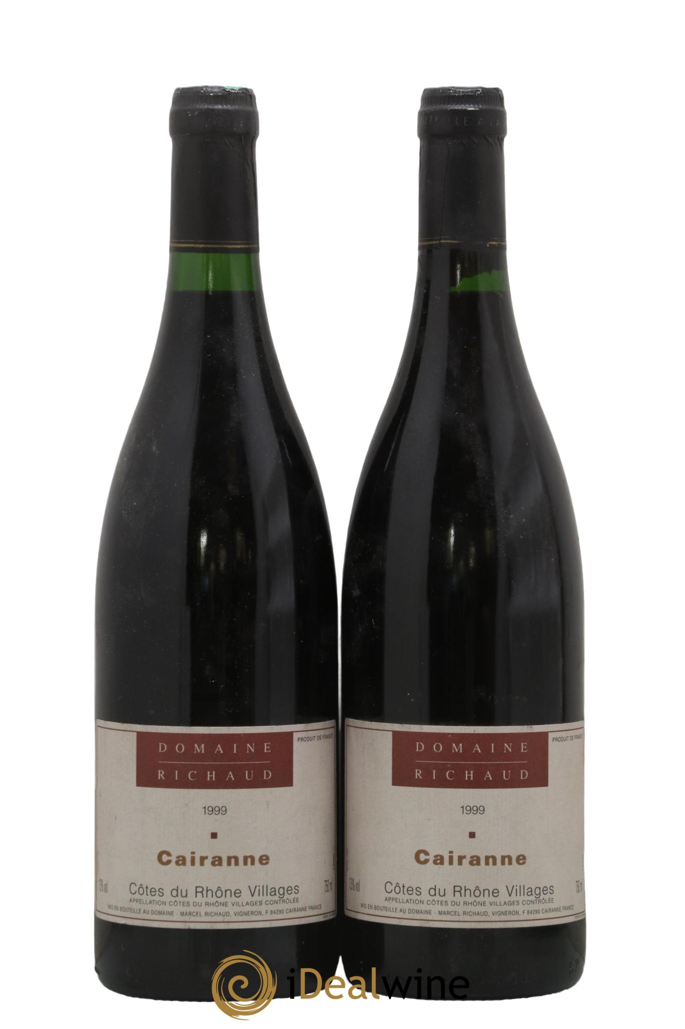 Cairanne Marcel Richaud 1999 - Lot de 2 bouteilles - 0