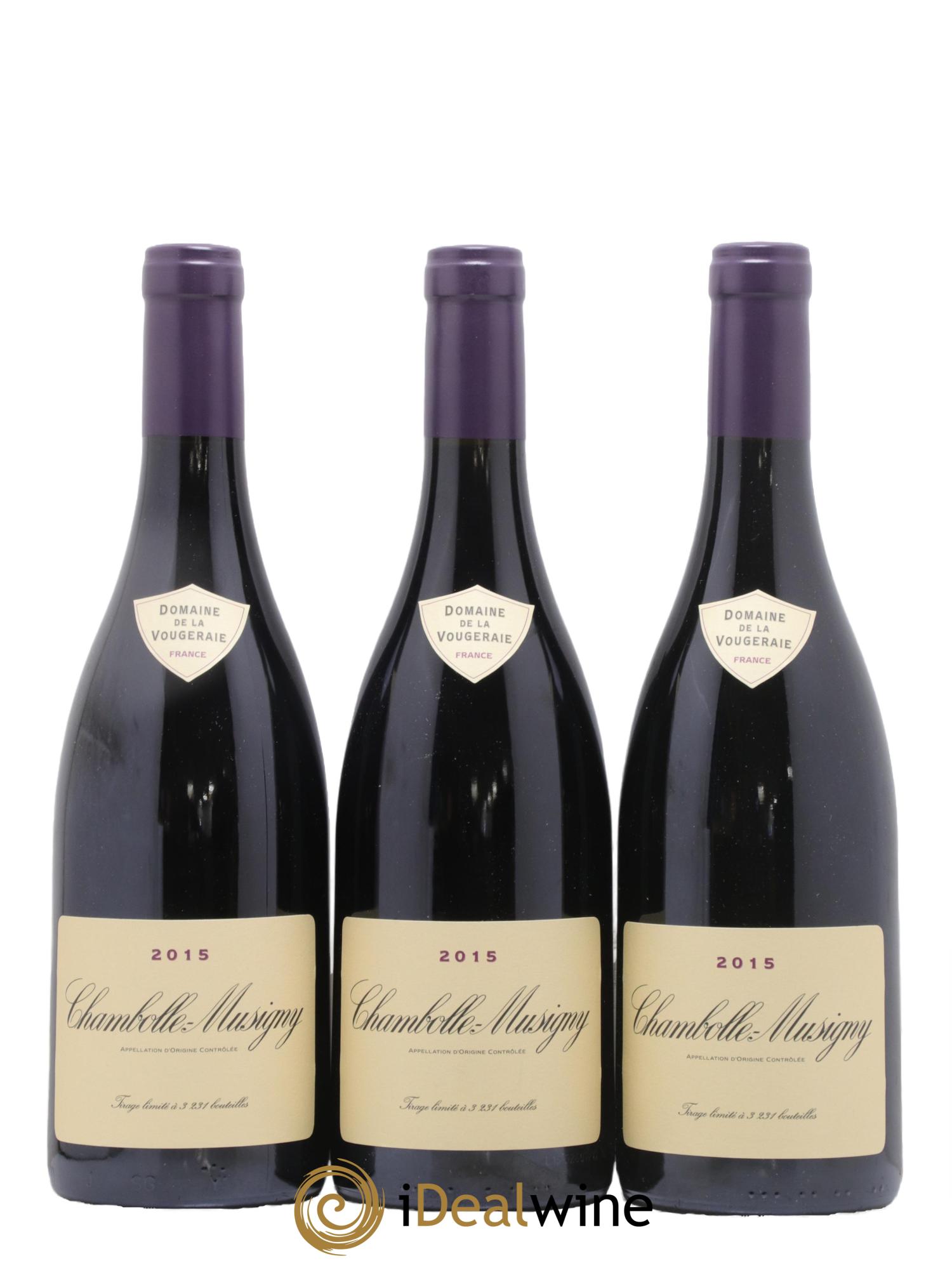 Chambolle-Musigny La Vougeraie 2015 - Lotto di 3 bottiglie - 0