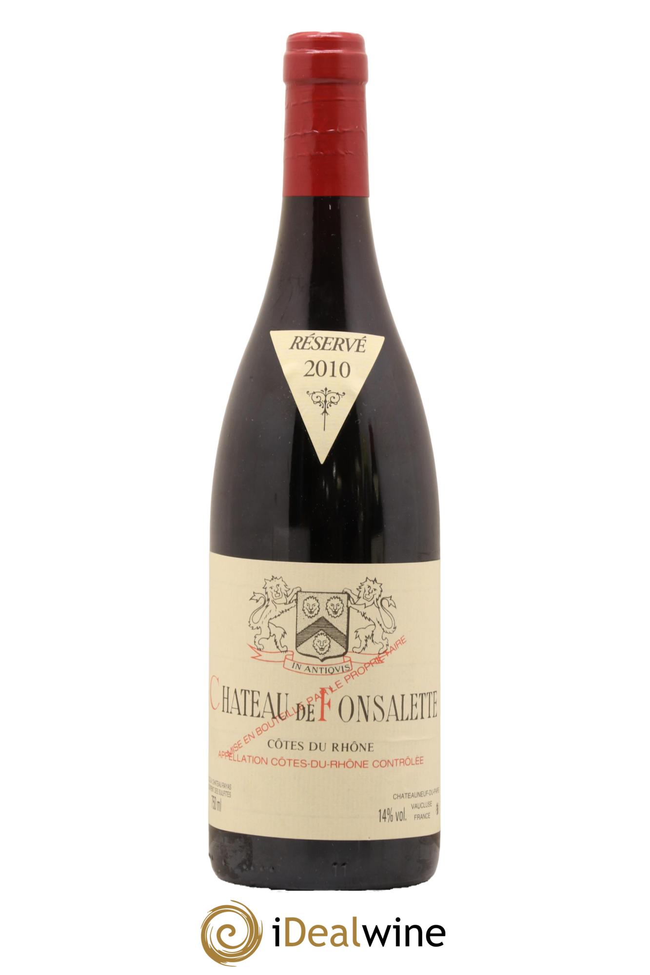 Côtes-du-Rhône Château de Fonsalette Emmanuel Reynaud 2010 - Lot de 1 bouteille - 0