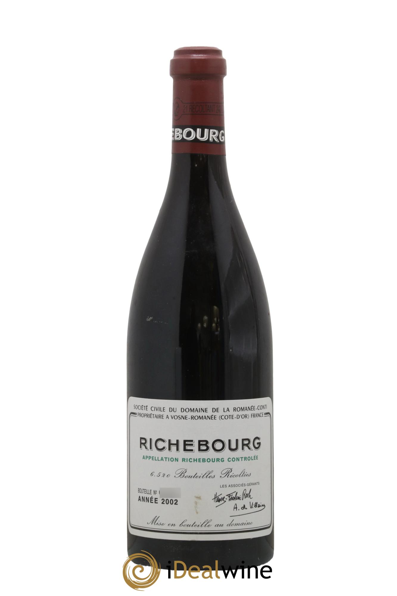 Richebourg Grand Cru Domaine de la Romanée-Conti 2002 - Lot de 1 bouteille - 0