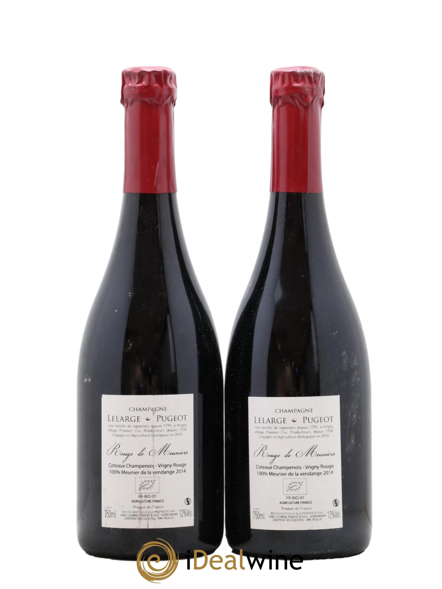Coteaux Champenois Rouge de Meunier Lelarge Pugeot 2014 - Lot de 2 bouteilles - 1
