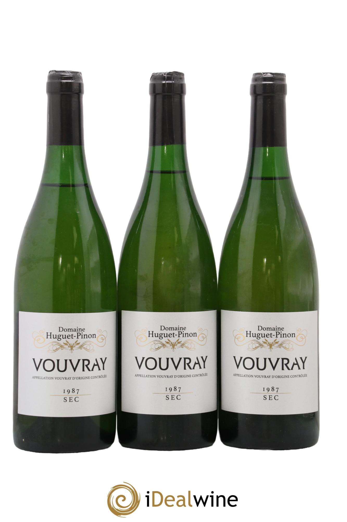 Vouvray Huguet Pinon 1987 - Lot de 3 bouteilles - 0