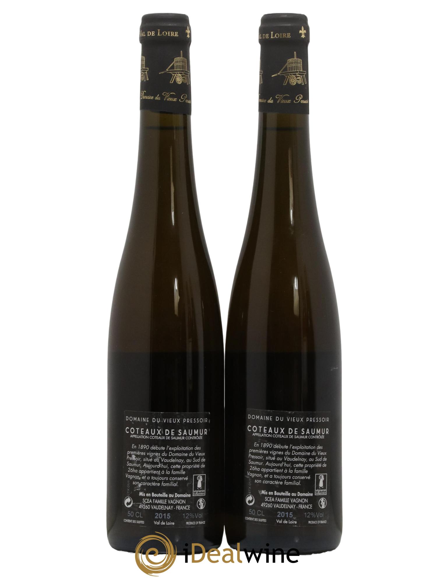 Coteaux de Saumur Domaine du Vieux Pressoir 2015 - Lot de 2 format 50cls - 1