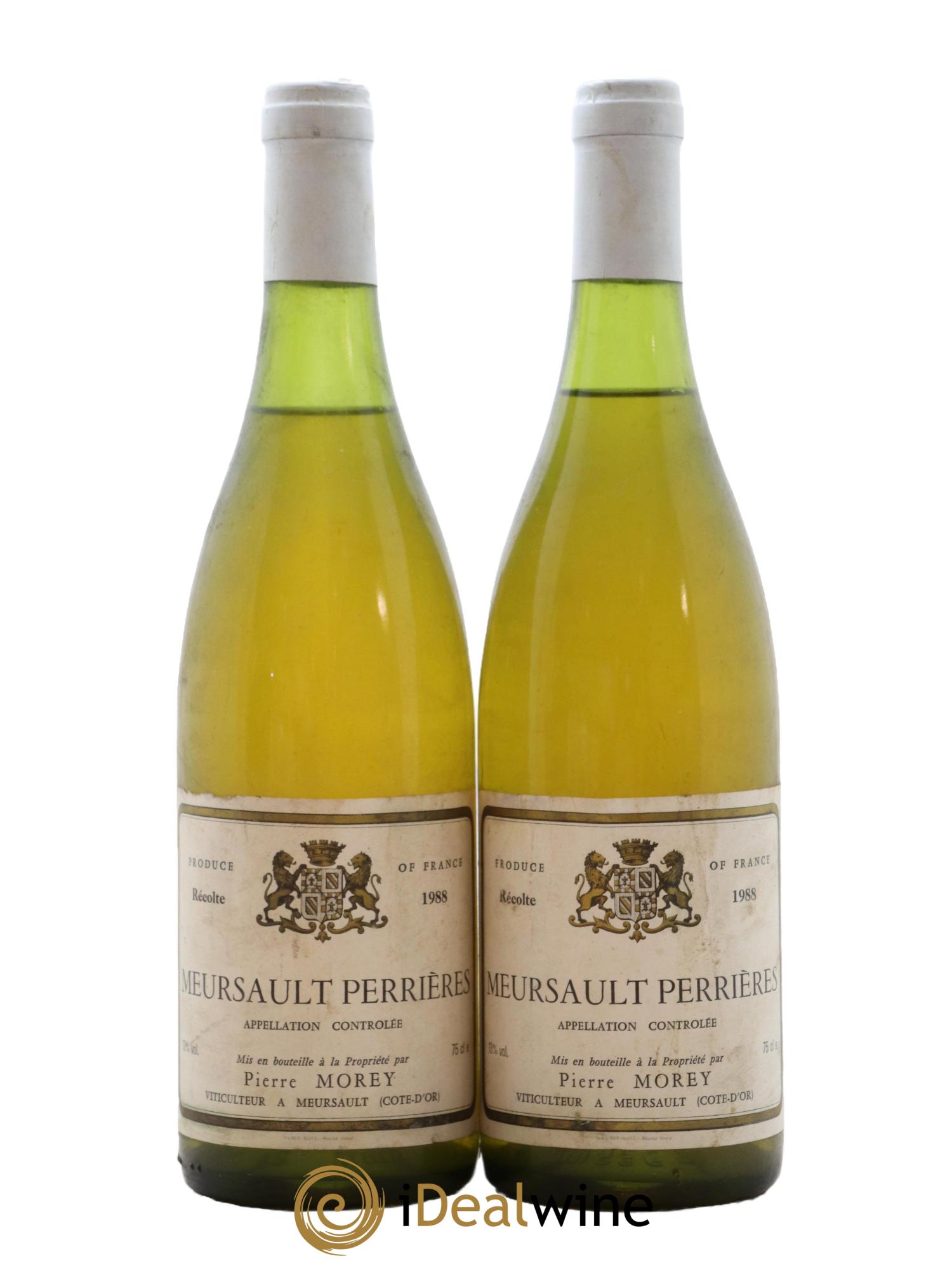 Meursault 1er Cru Perrières Pierre Morey (Domaine) 1988 - Lot of 2 bottles - 0