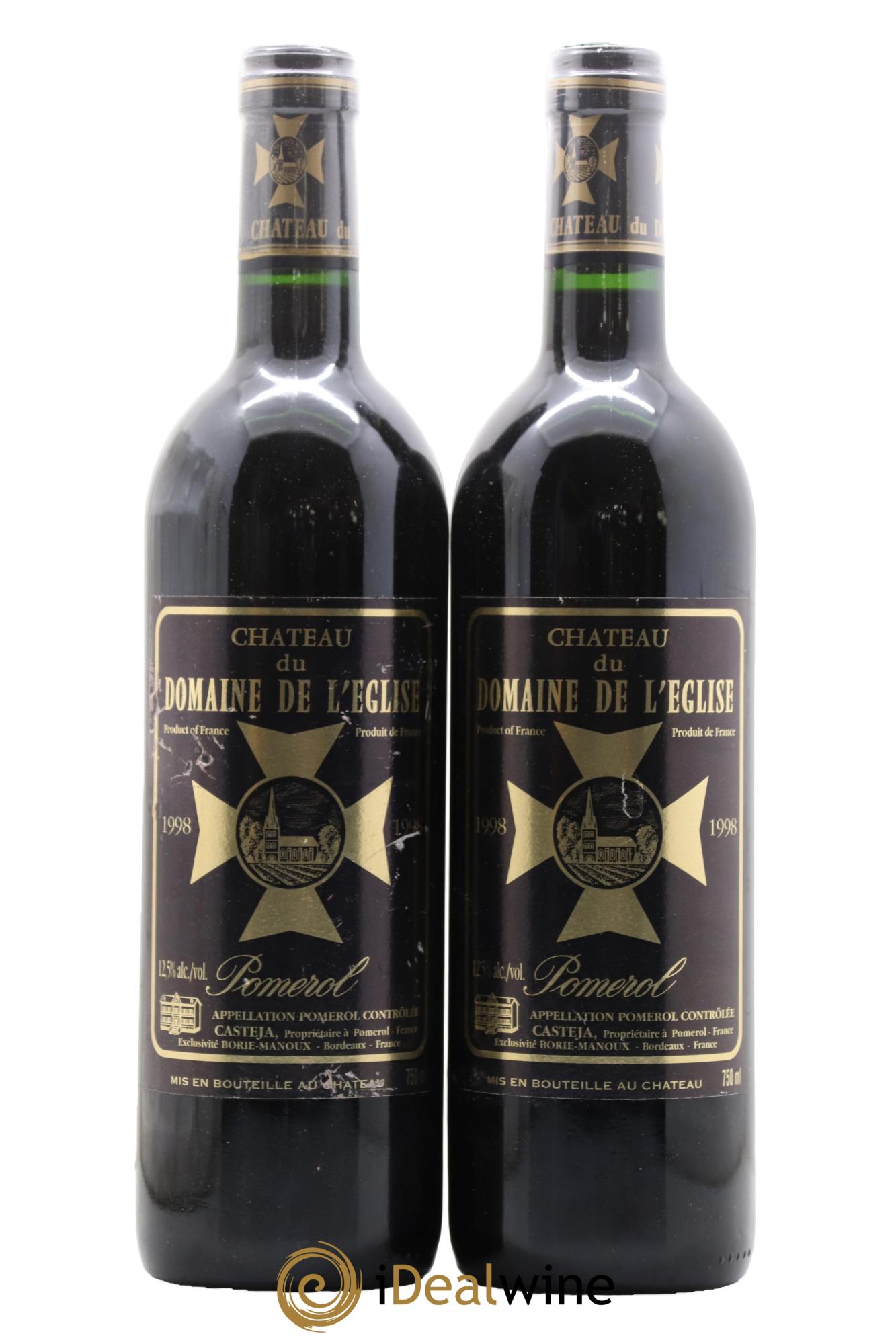 Château du Domaine de l'Église 1998 - Lot de 2 bouteilles - 0