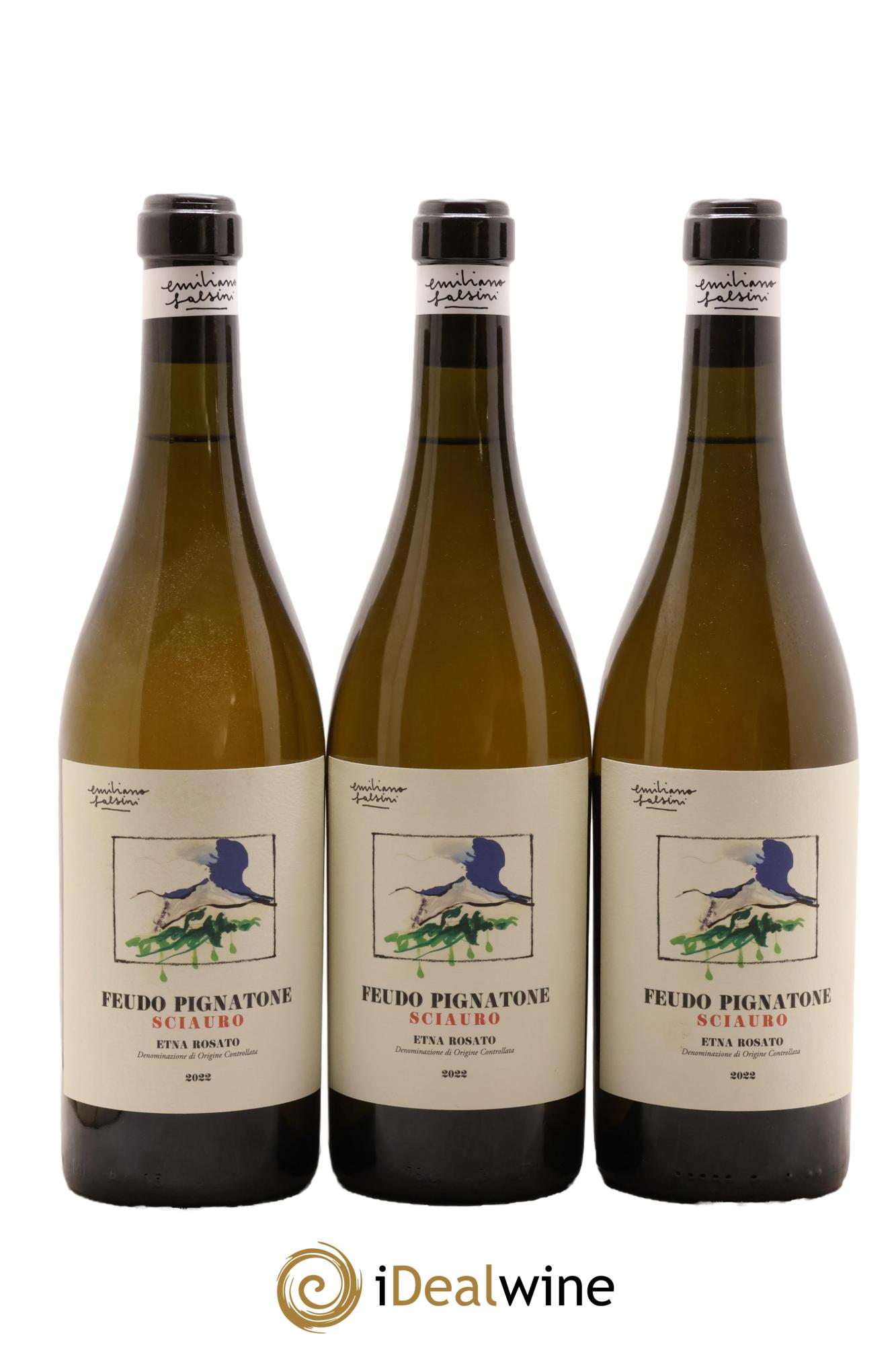 Italie Etna Rosato DOC Feudo Pignatone Sciauro Emiliano Falsini 2022 - Lot de 3 bouteilles - 0