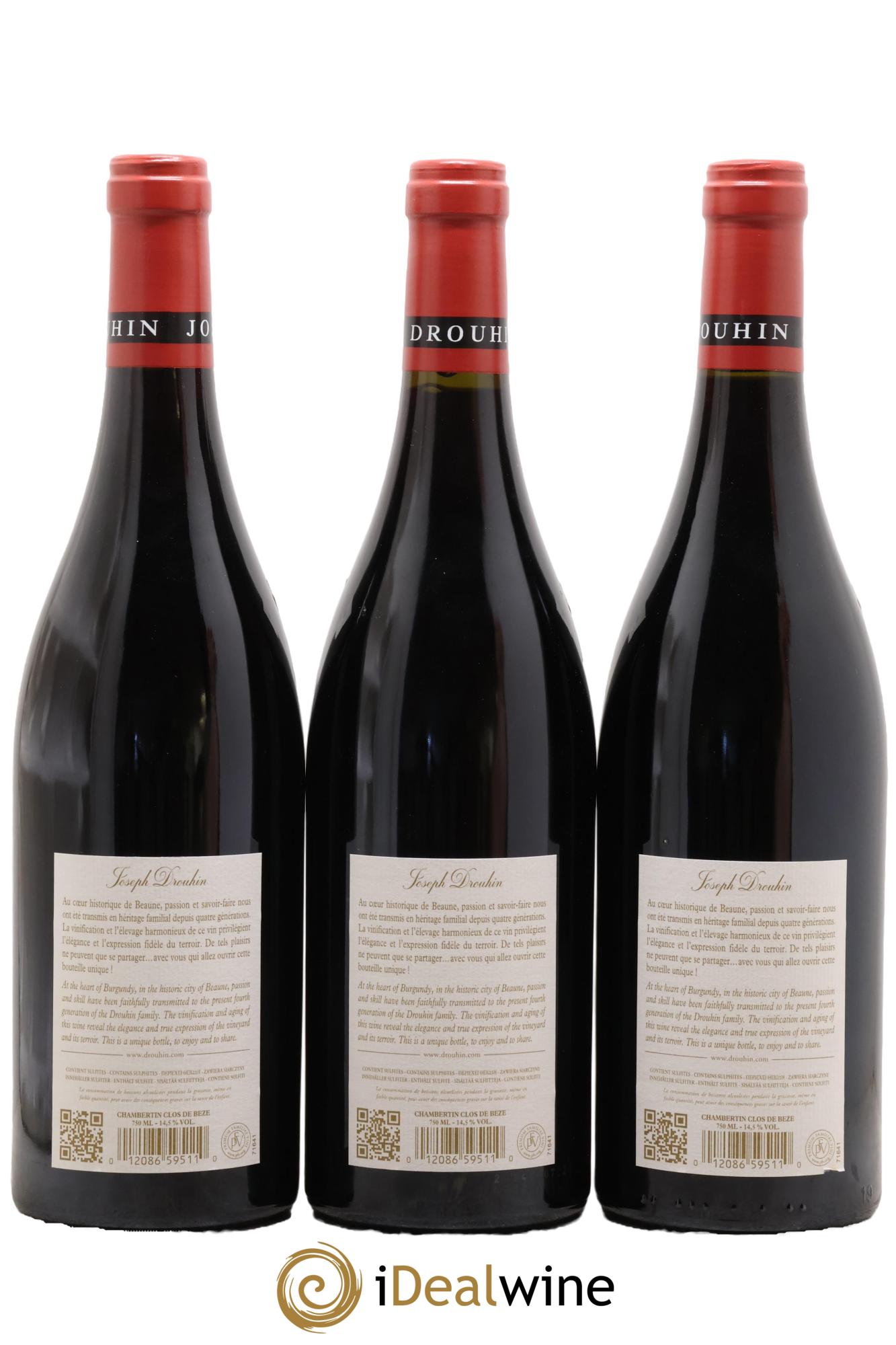 Chambertin Clos de Bèze Grand Cru Joseph Drouhin 2019 - Posten von 3 Flaschen - 1