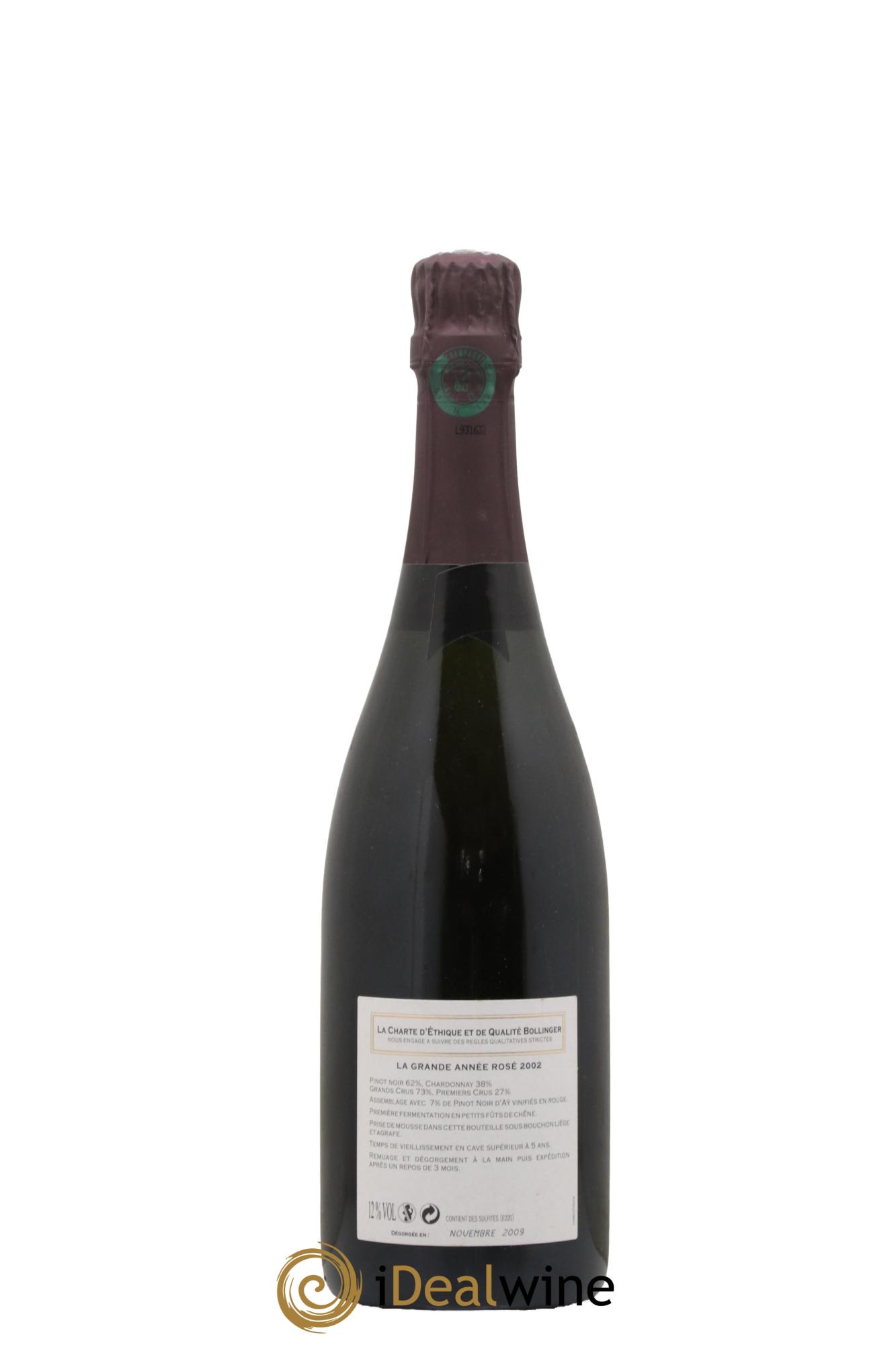 Grande Année Brut Bollinger 2002 - Lot of 1 bottle - 1