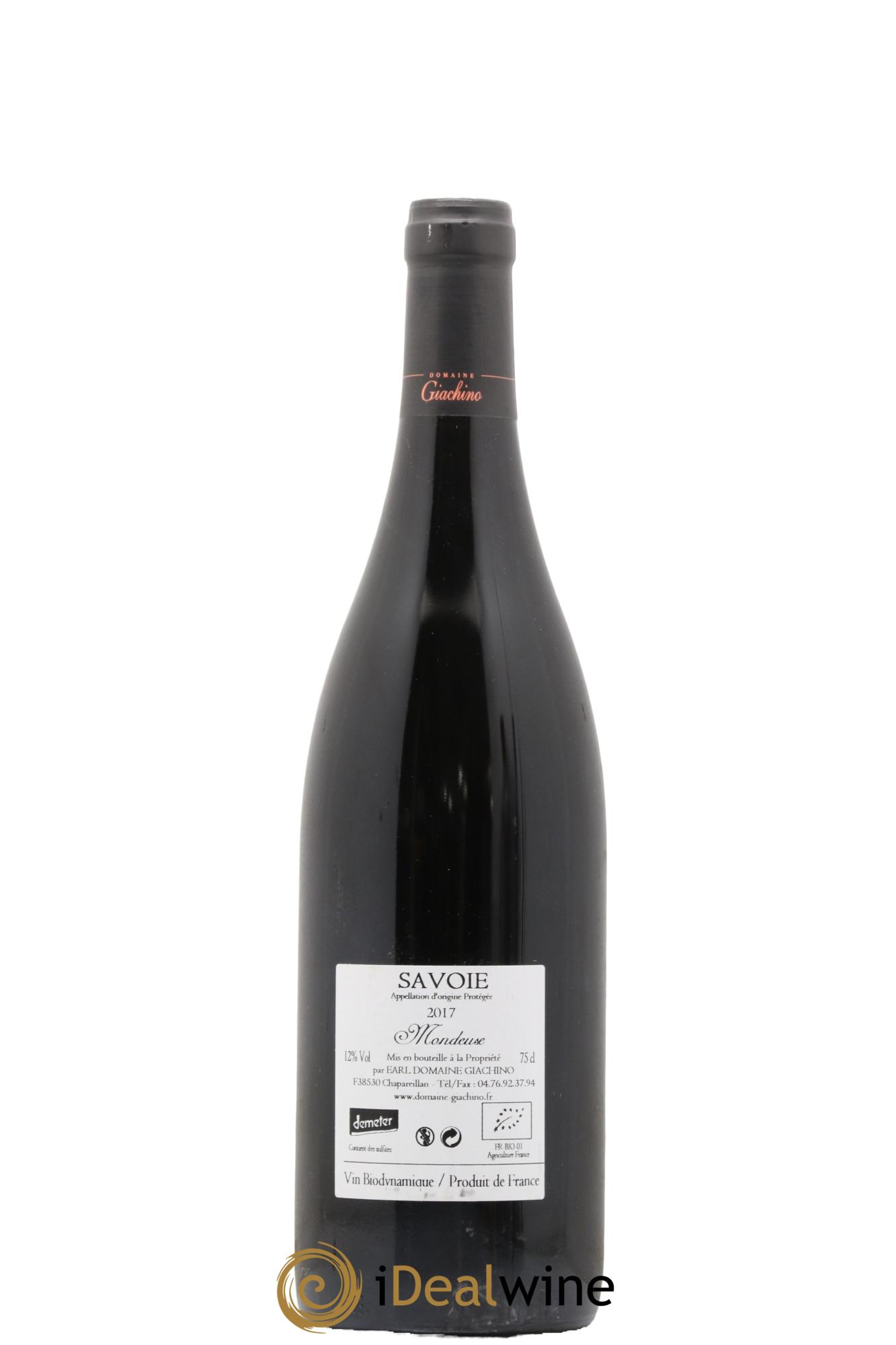 Vin de Savoie Mondeuse Giacchino 2017 - Lot de 1 bouteille - 1
