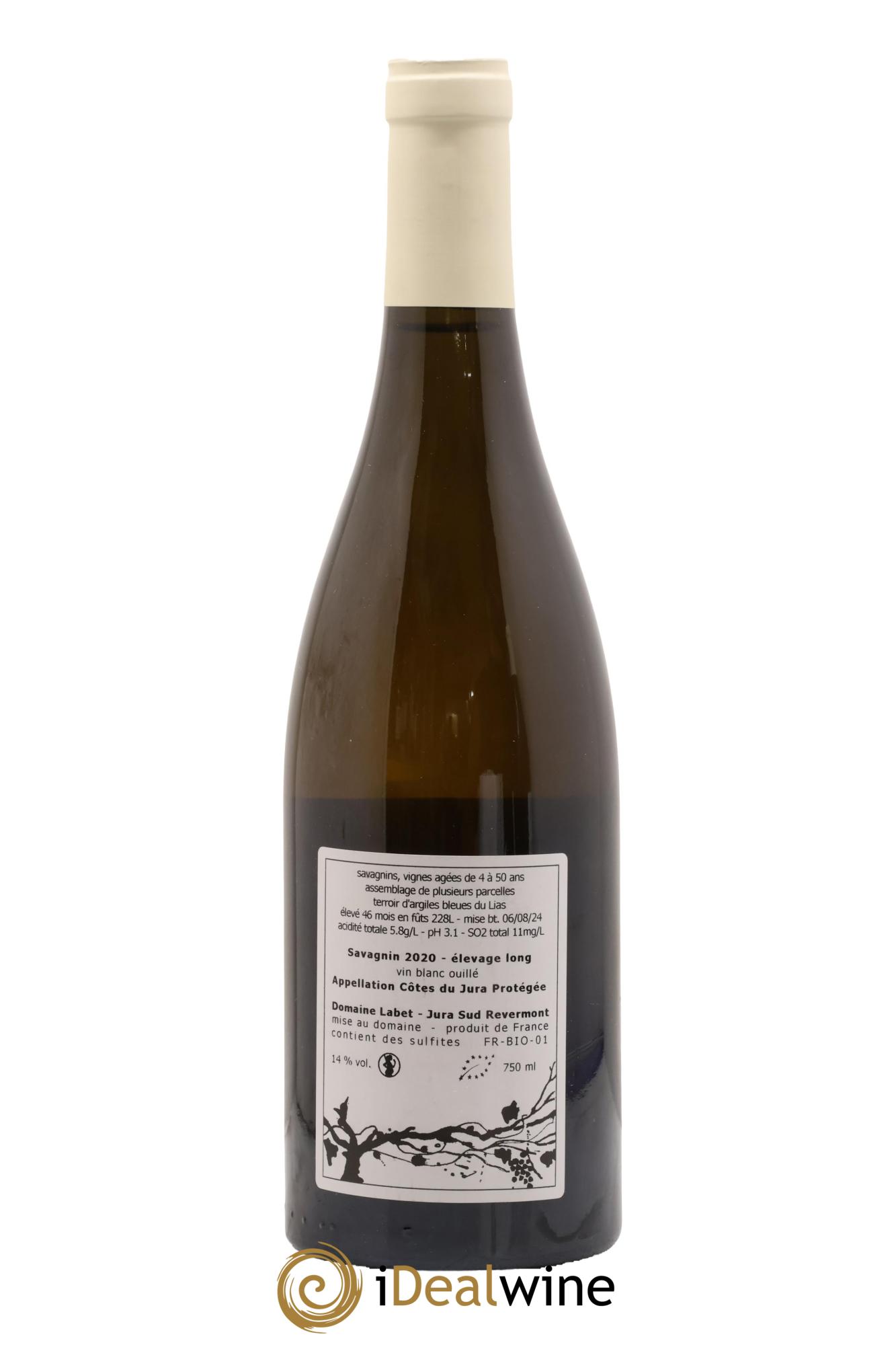 Côtes du Jura Savagnin Ouillé Elevage Long Labet (Domaine) 2020 - Lot of 1 bottle - 1