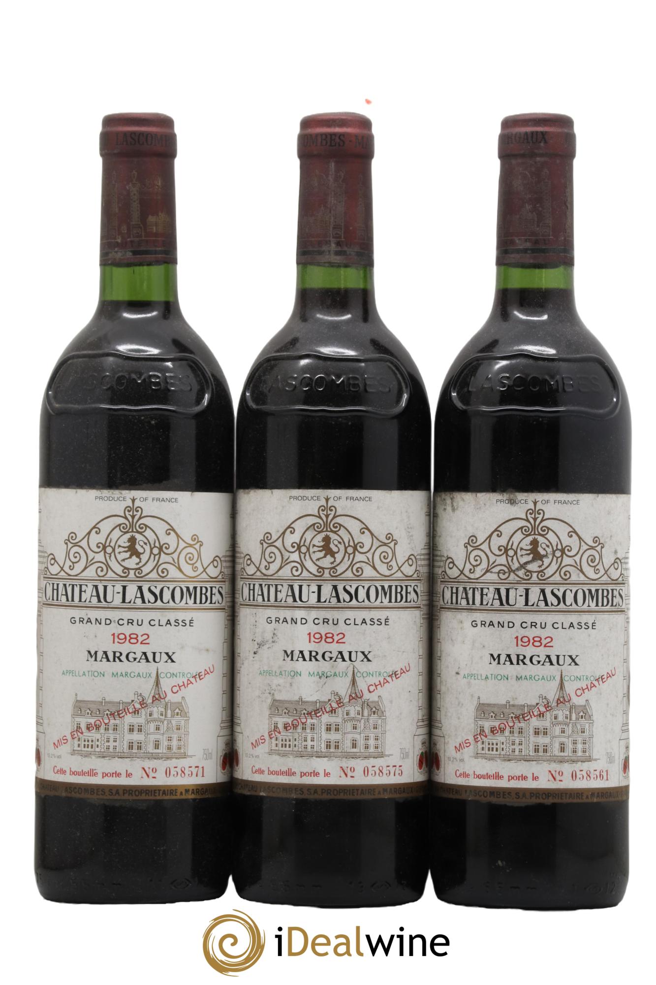 Château Lascombes 2ème Grand Cru Classé 1982 - Lot de 3 bouteilles - 0