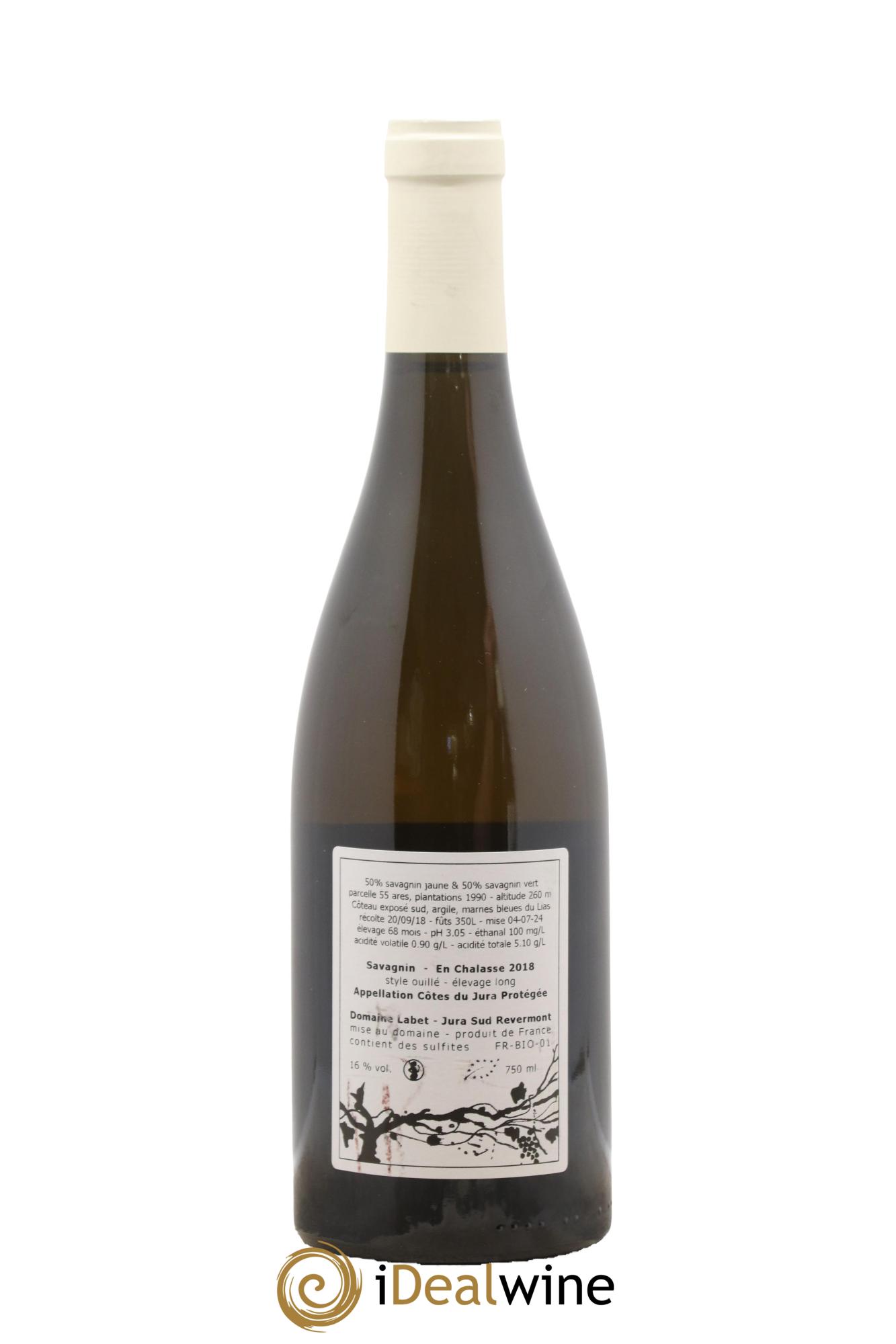 Côtes du Jura Savagnin en Chalasse Elevage Long Romain - Julien - Charline Labet 2018 - Lot de 1 bouteille - 1
