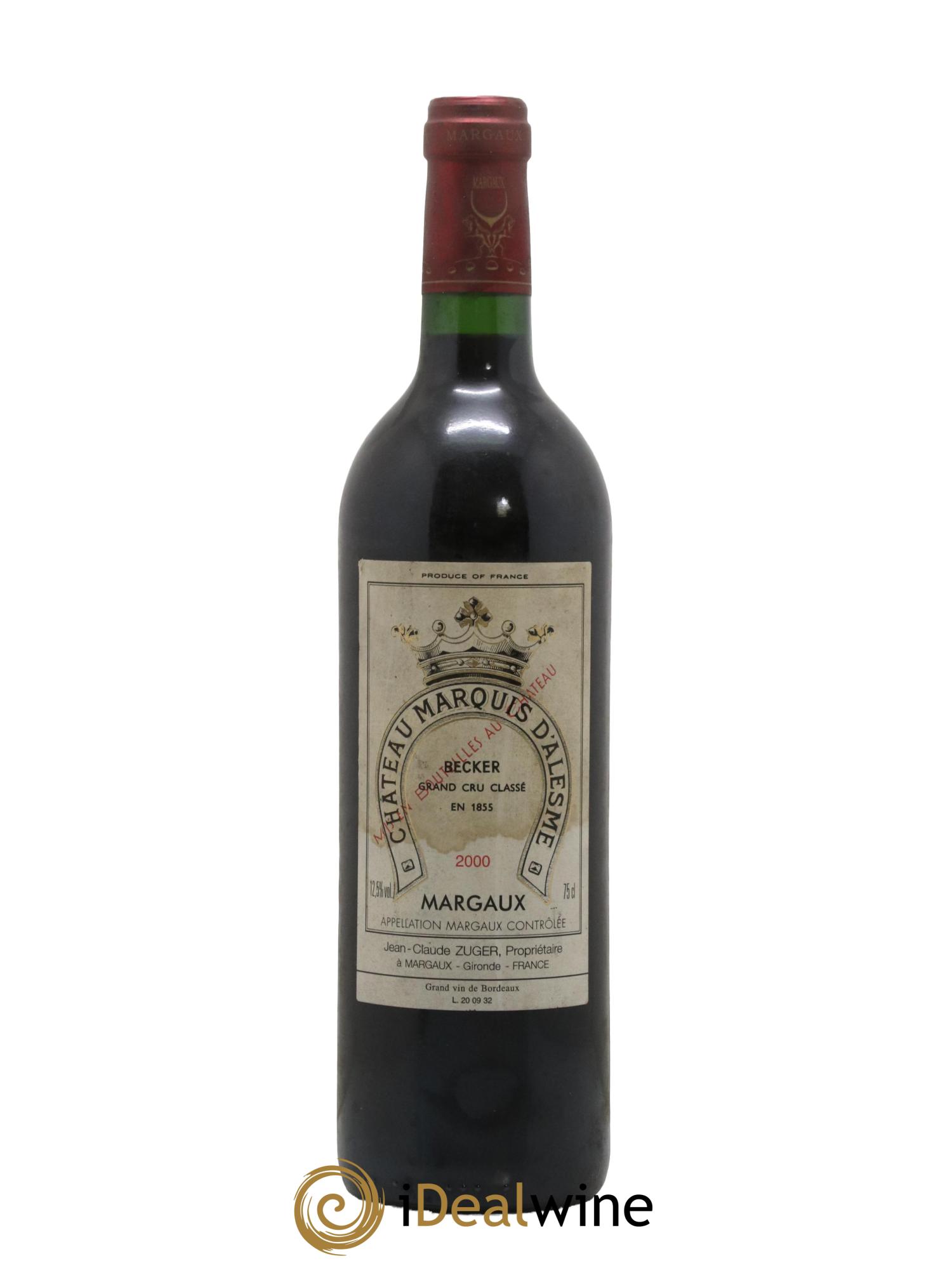 Château Marquis d'Alesme 2000 - Lot de 1 bouteille - 0