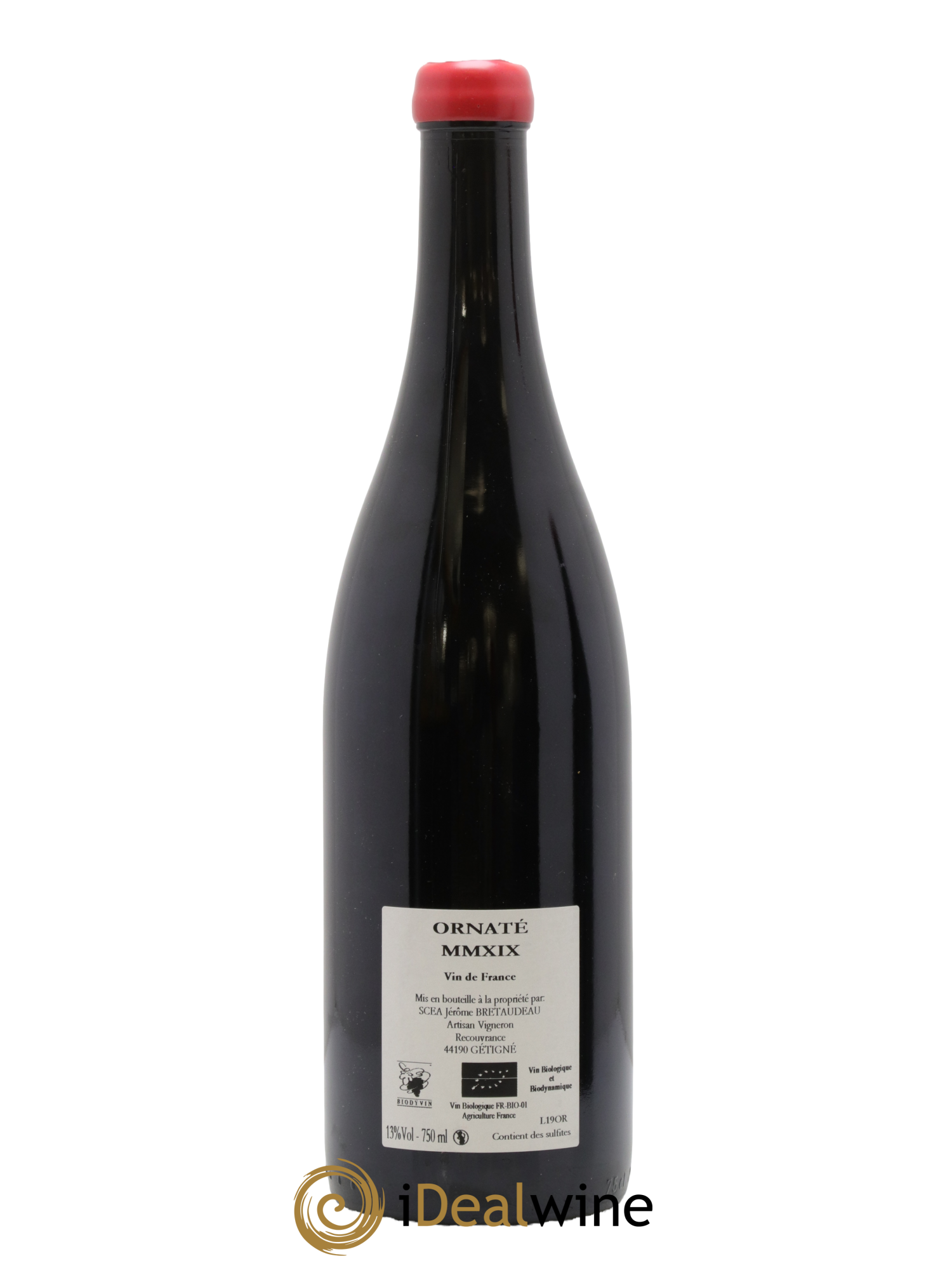 Vin de France Merlot Ornaté Jérôme Bretaudeau - Domaine de Bellevue 2019 - Lot de 1 bouteille - 1