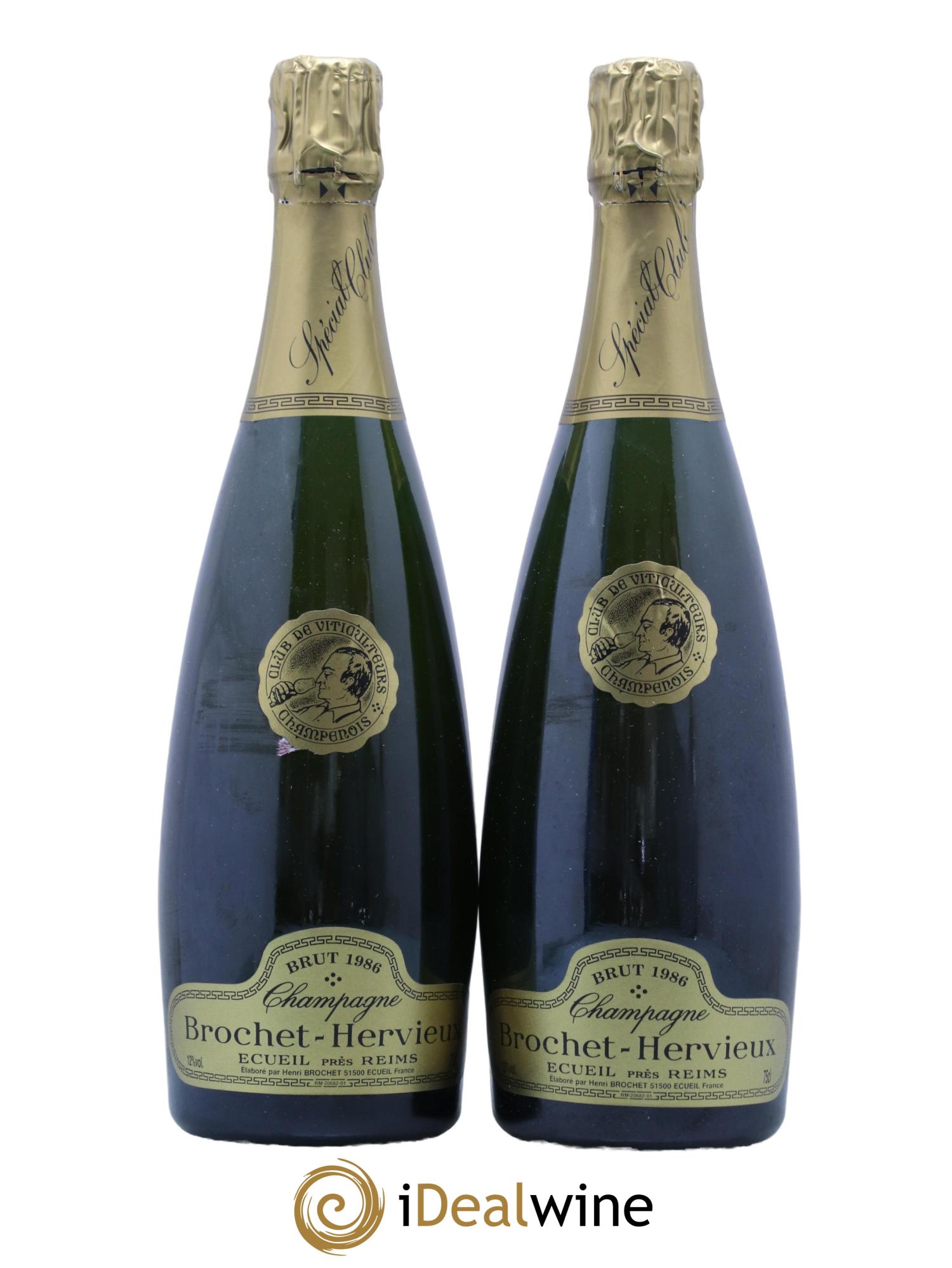 Champagne Brut Brochet Hervieux 1986 - Lot de 2 bouteilles - 0