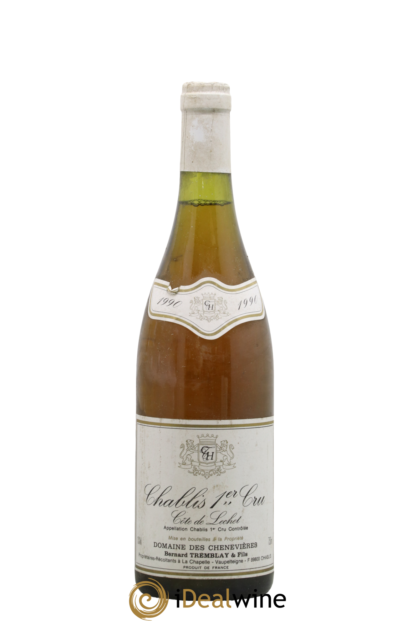 Chablis 1er Cru Cote De Lechet Domaine Des Chenevieres Bernard Tremblay 1990 - Lot of 1 bottle - 0