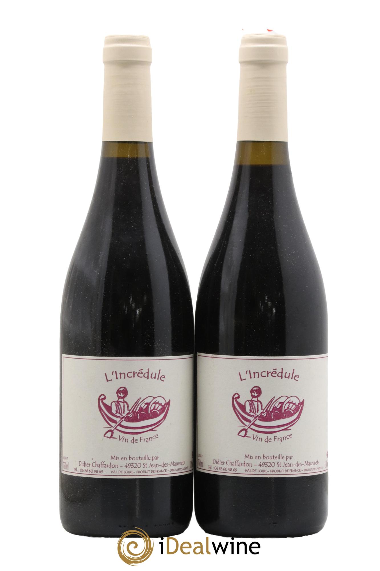 Vin de France L'incrédule Didier Chaffardon 2017 - Lot de 2 bouteilles - 0