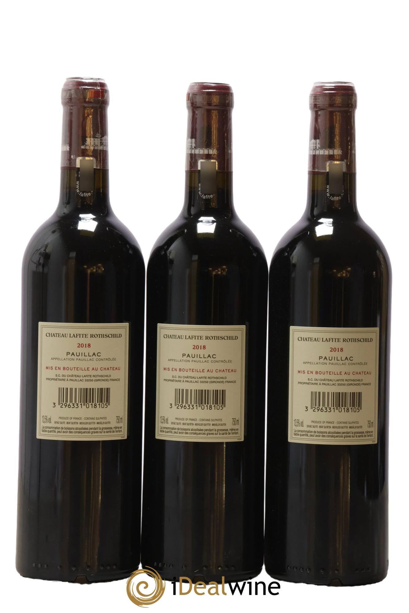 Château Lafite Rothschild 1er Grand Cru Classé 2018 - Lot de 3 bouteilles - 1