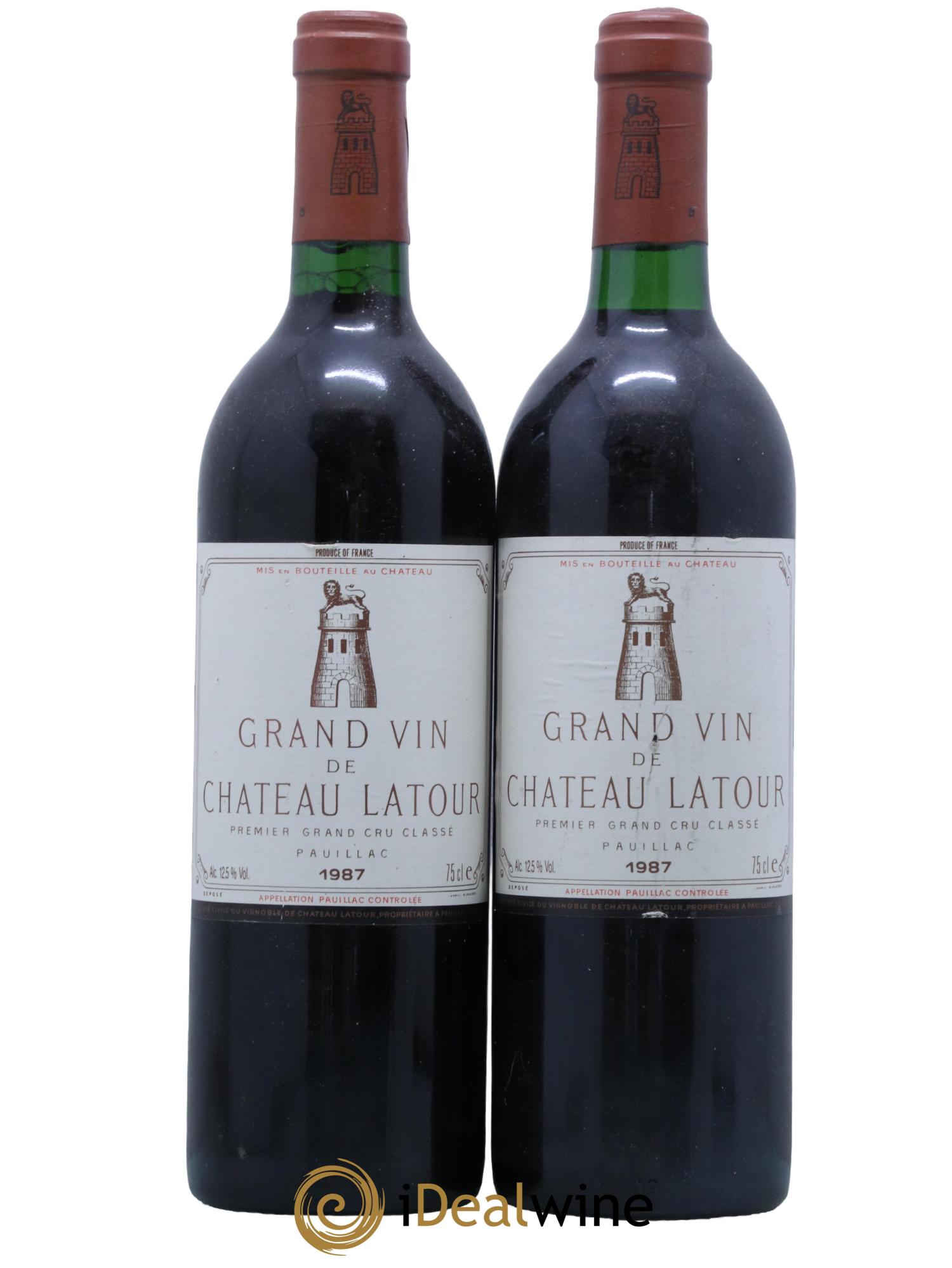 Château Latour 1er Grand Cru Classé 1987 - Lot de 2 bouteilles - 0
