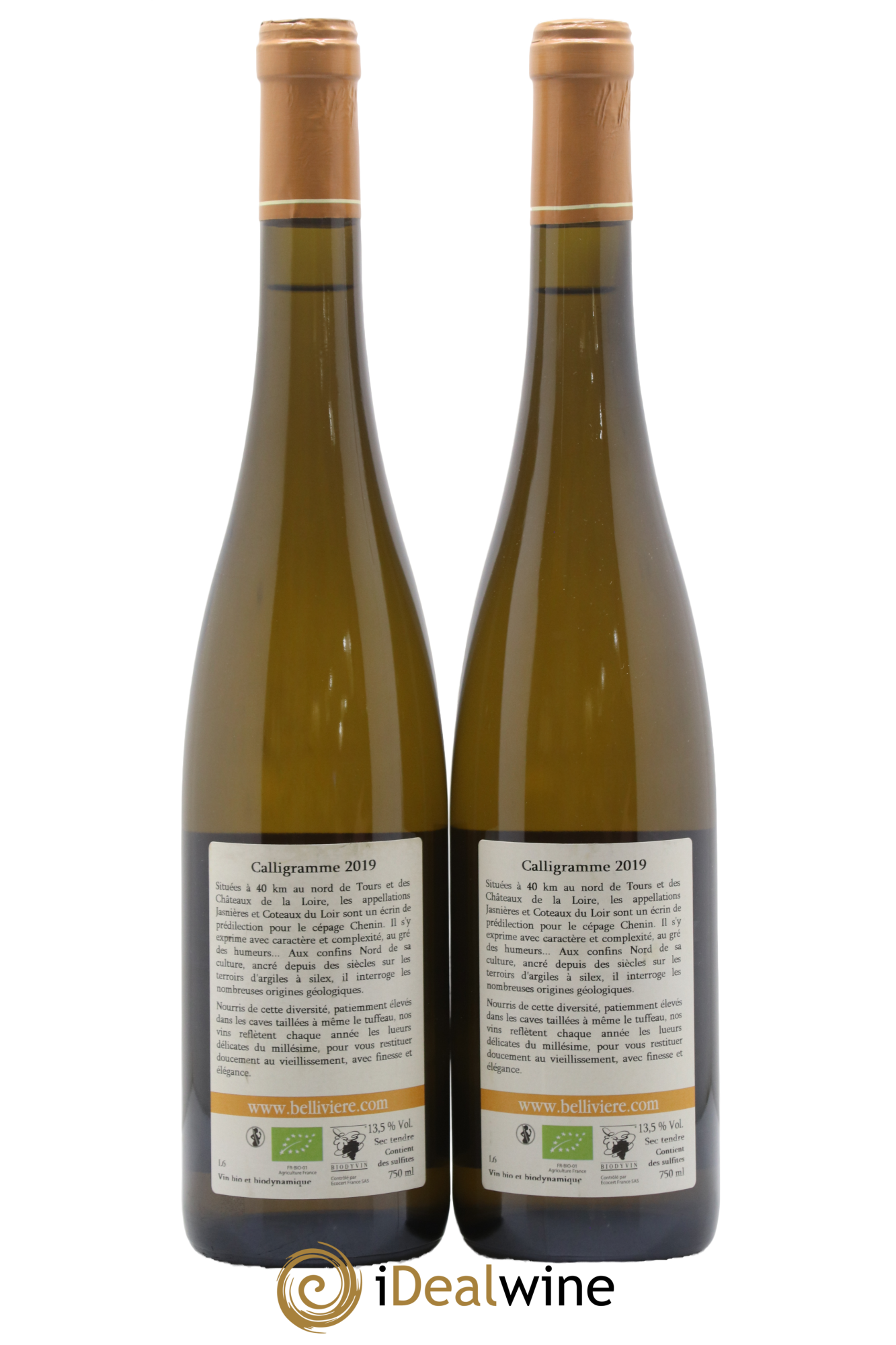 Jasnières Calligramme Domaine de Bellivière 2019 - Lot de 2 bouteilles - 1