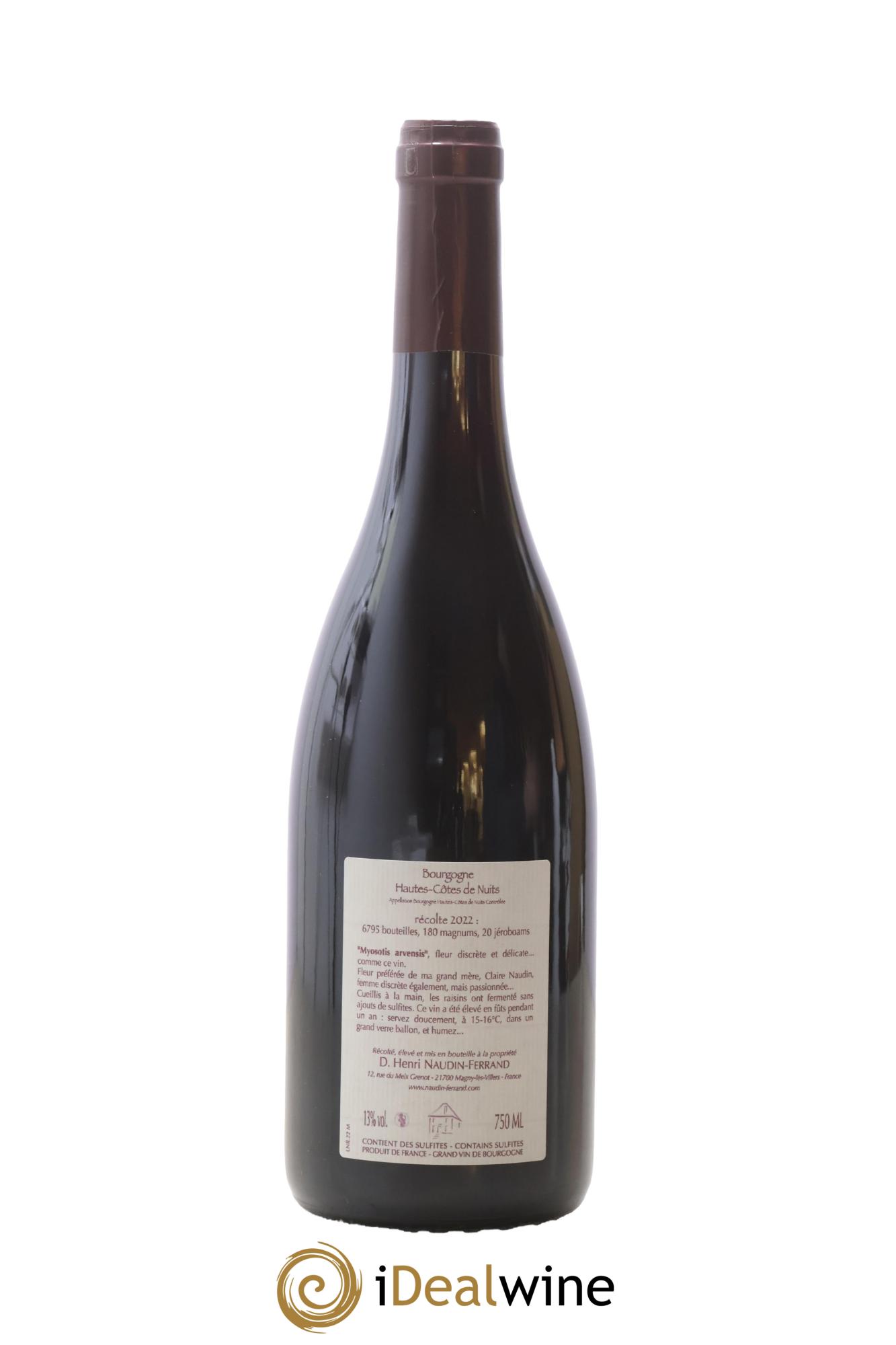 Hautes-Côtes de Nuits Myosotis Arvensis Naudin-Ferrand (Domaine) 2022 - Posten von 1 Flasche - 1