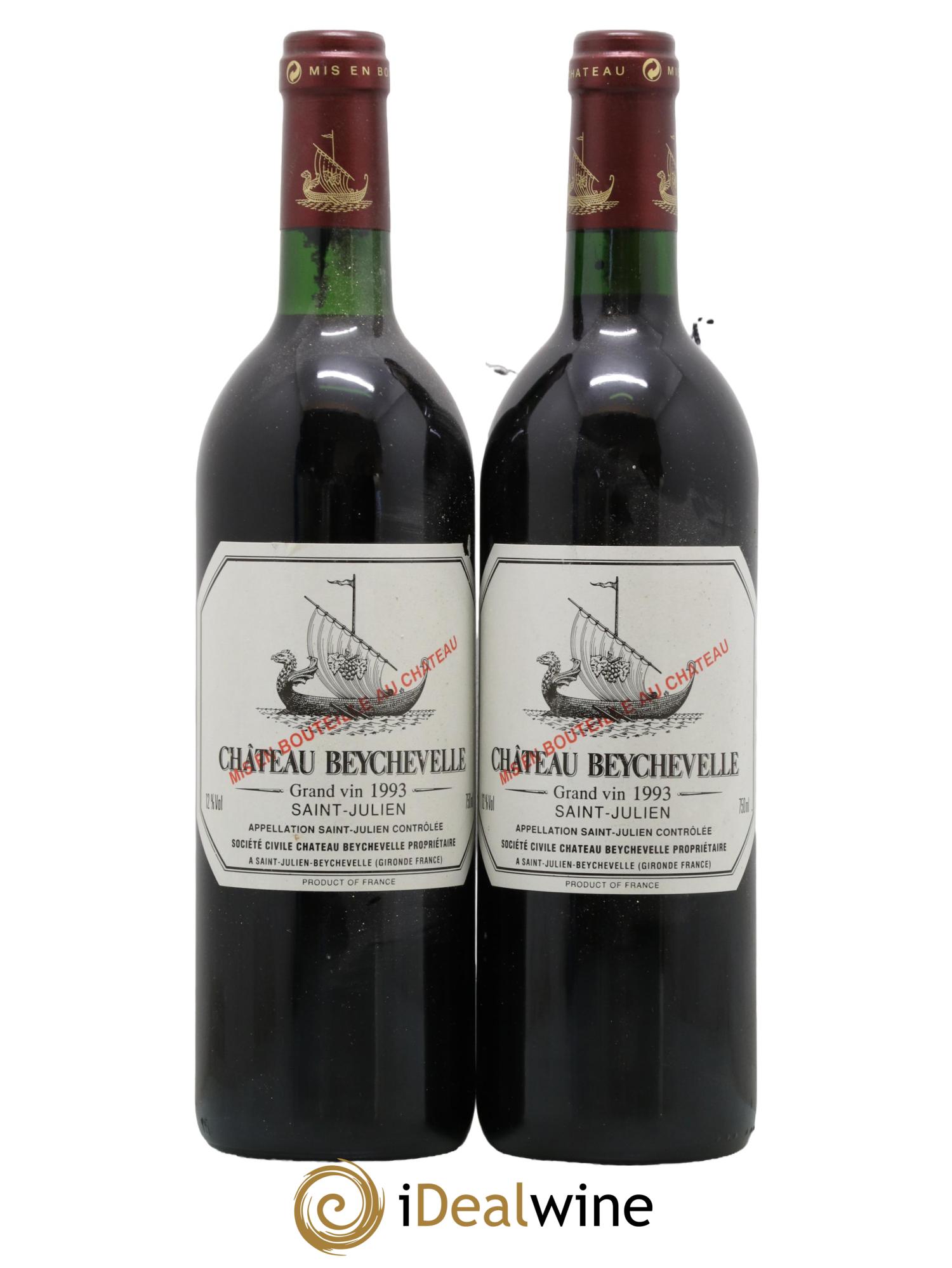 Château Beychevelle 4ème Grand Cru Classé 1993 - Lot de 2 bouteilles - 0