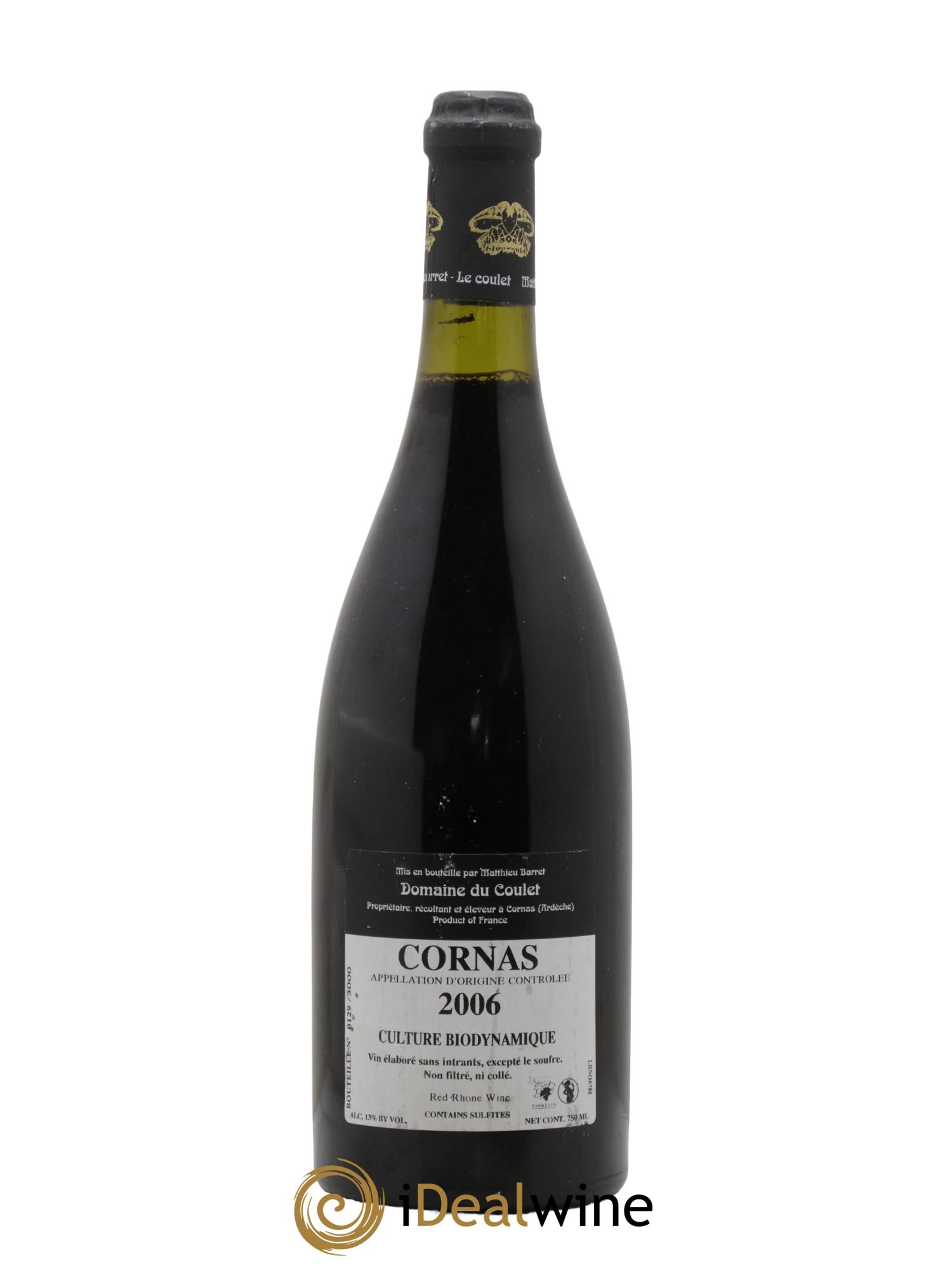 Cornas Billes Noires Coulet (Domaine du) - Matthieu Barret 2006 - Lot of 1 bottle - 1