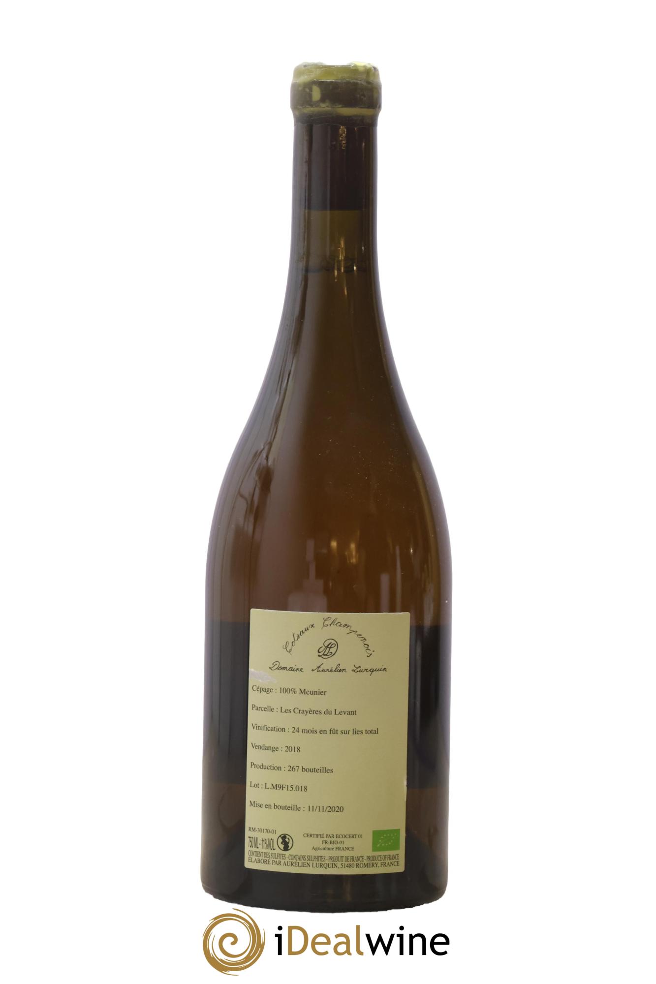 Chardonnay Les Crayères du Levant Aurélien Lurquin 2018 - Lotto di 1 bottiglia - 1
