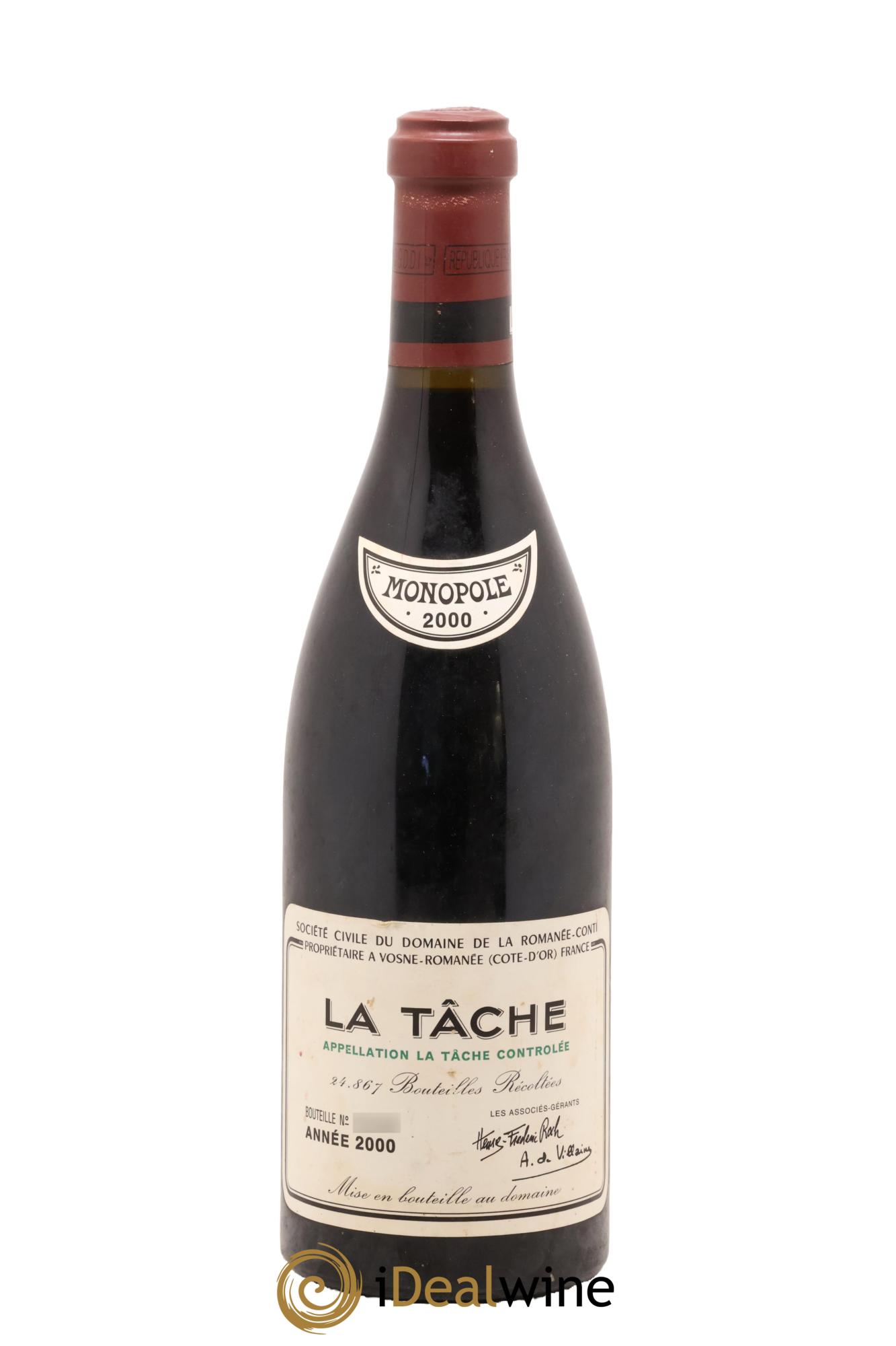 La Tâche Grand Cru Domaine de la Romanée-Conti 2000 - Lot of 1 bottle - 0