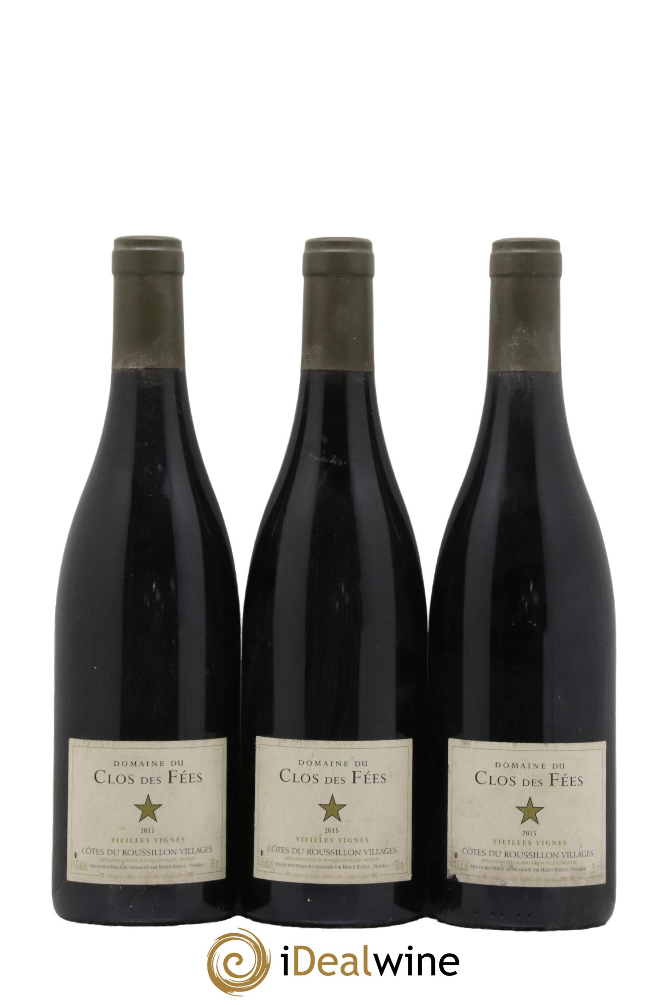 Côtes du Roussillon Villages Clos des Fées Vieilles vignes Hervé Bizeul 2015 - Lot of 3 bottles - 0