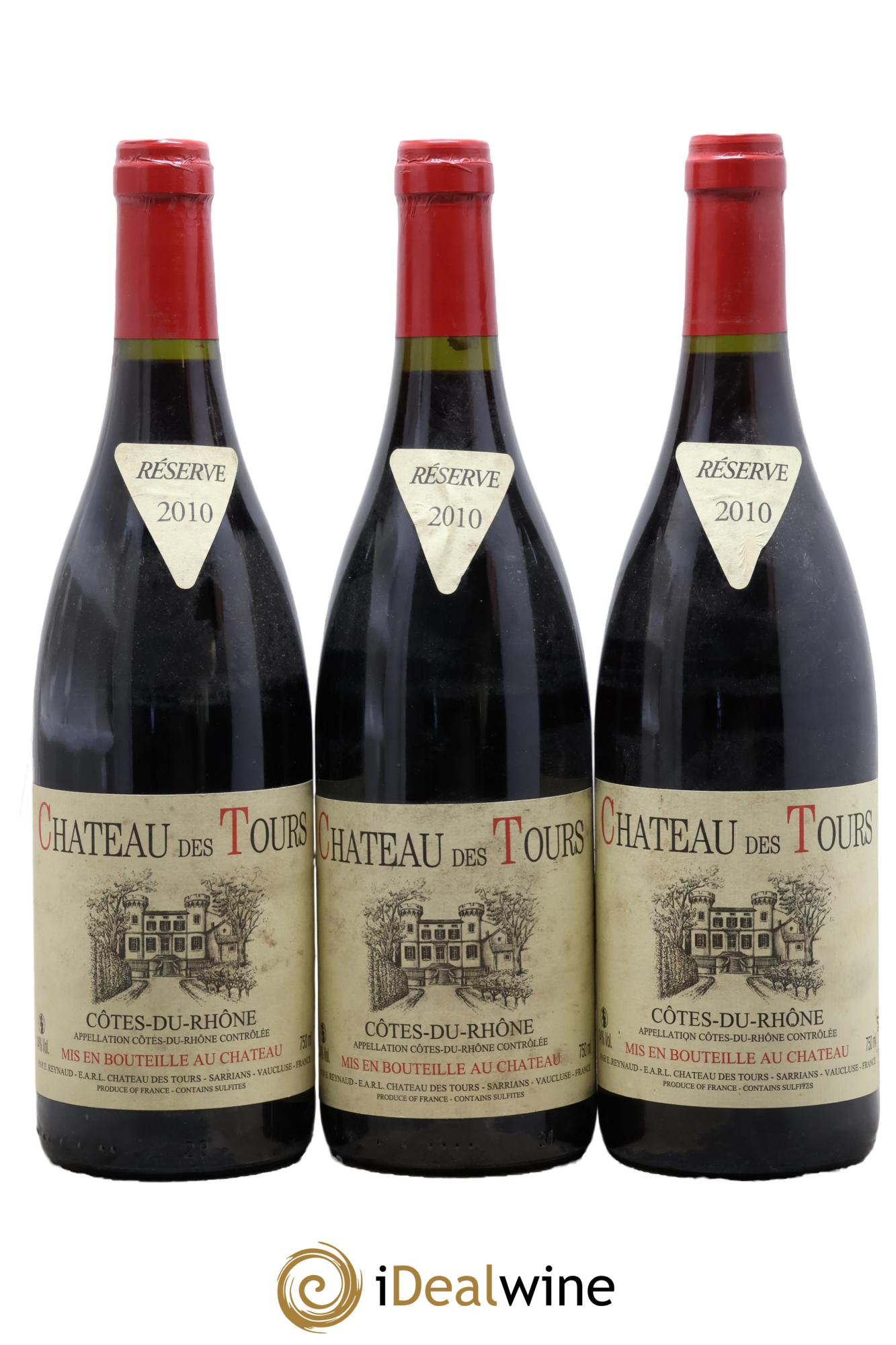 Côtes-du-Rhône Château des Tours Emmanuel Reynaud 2010 - Lot de 3 bouteilles - 0