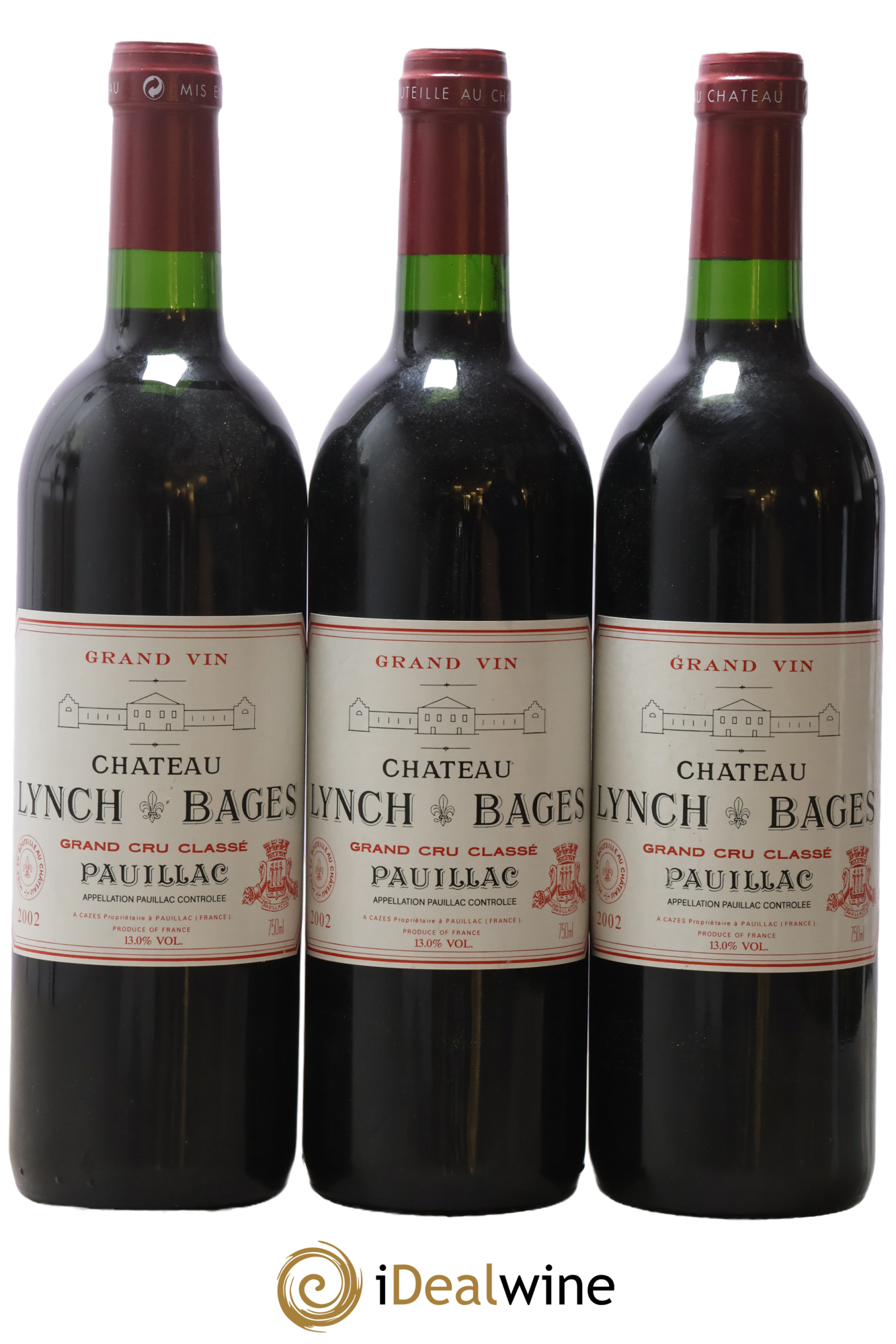 Château Lynch Bages 5ème Grand Cru Classé 2002 - Lot of 3 bottles - 0