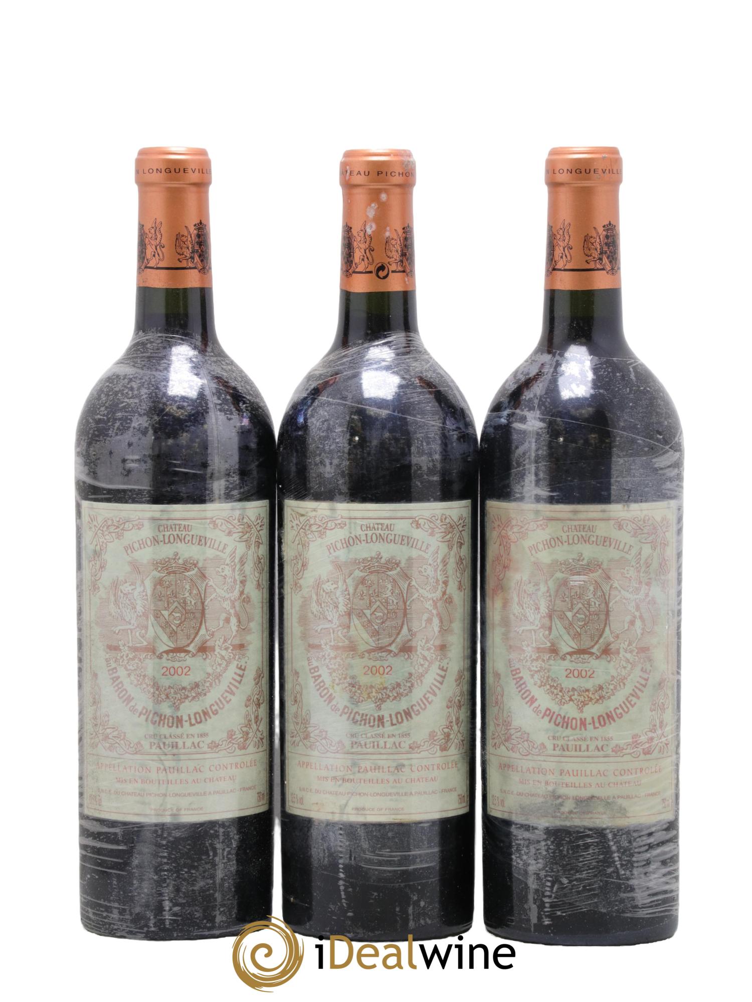Pichon Longueville Baron 2ème Grand Cru Classé 2002 - Lotto di 3 bottiglie - 0