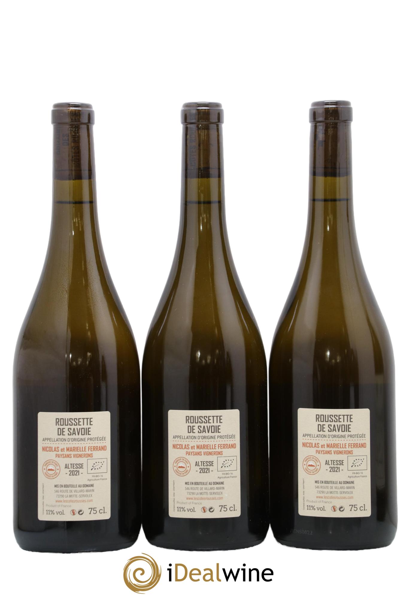 Vin de Savoie Roussette de Savoie Ensemble Domaine des Côtes Rousses 2021 - Lotto di 3 bottiglie - 1