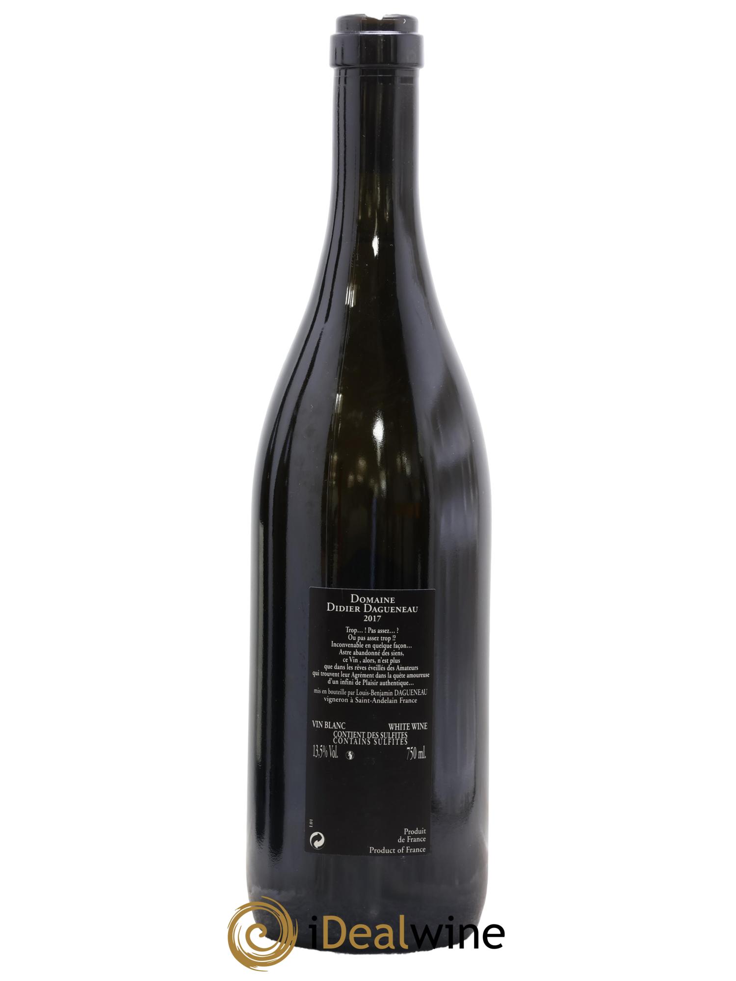 Vin de France (anciennement Pouilly-Fumé) Silex Dagueneau (Domaine Didier - Louis-Benjamin) 2017 - Lot of 1 bottle - 1