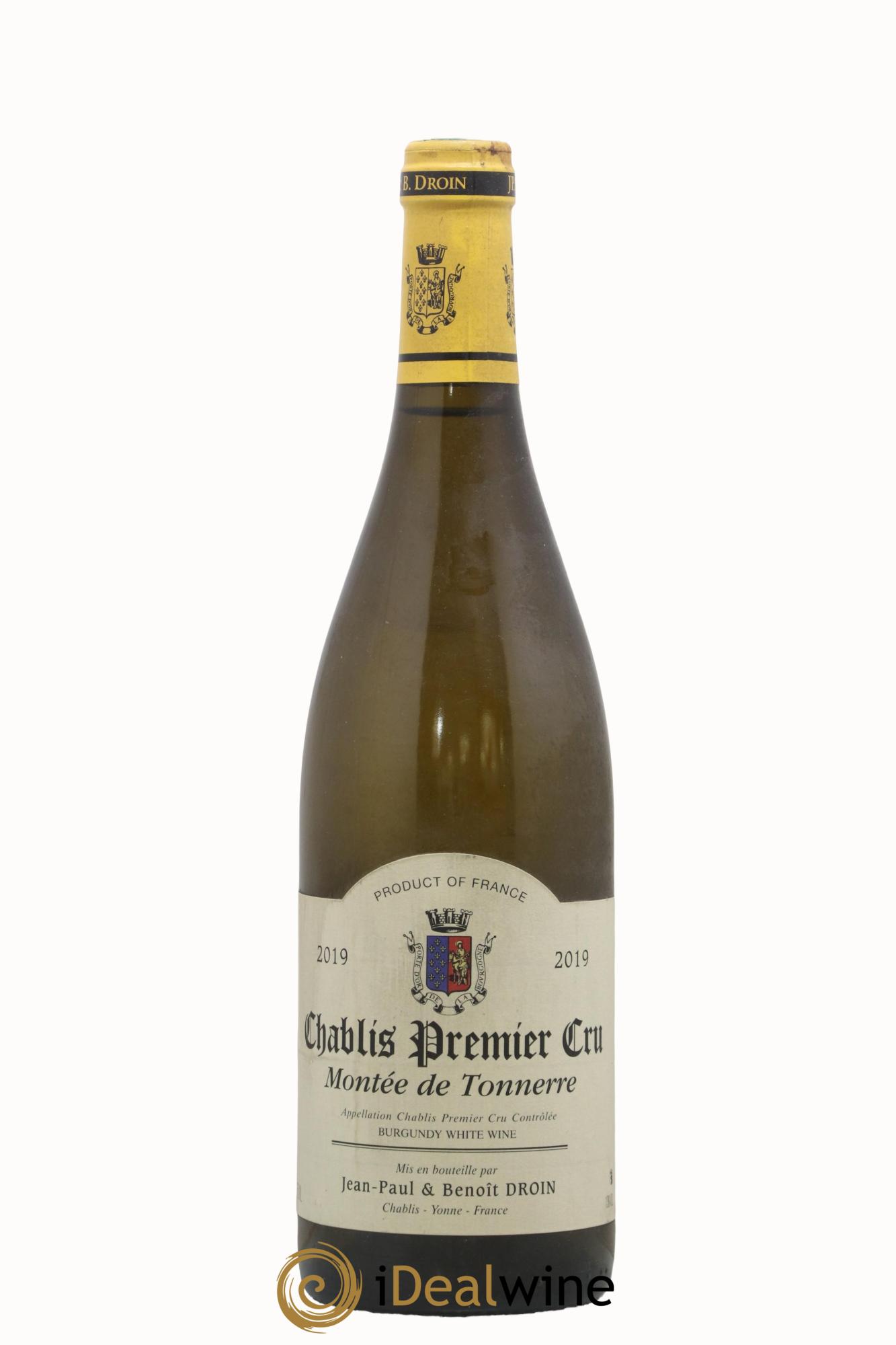 Chablis 1er Cru Montée de Tonnerre Jean-Paul & Benoît Droin (Domaine) 2019 - Lot de 1 bouteille - 0