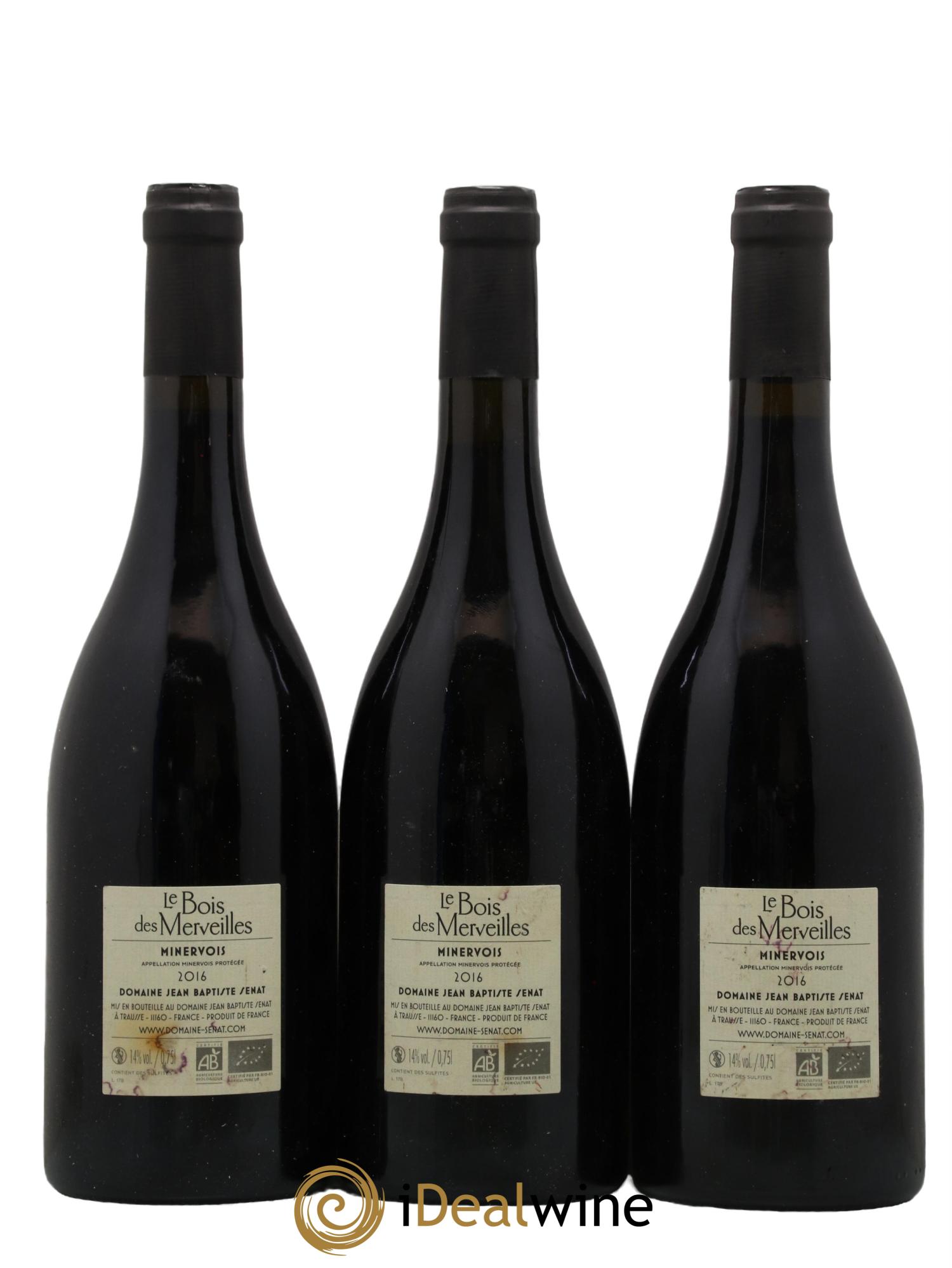 Minervois Le Bois des Merveilles Jean-Baptiste Sénat 2016 - Lotto di 3 bottiglie - 1