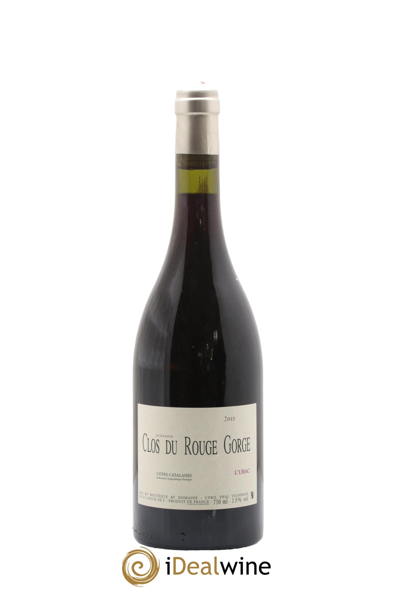 IGP Côtes Catalanes Clos du Rouge Gorge L'Ubac Cyril Fhal 2015 - Lot of 1 bottle - 0