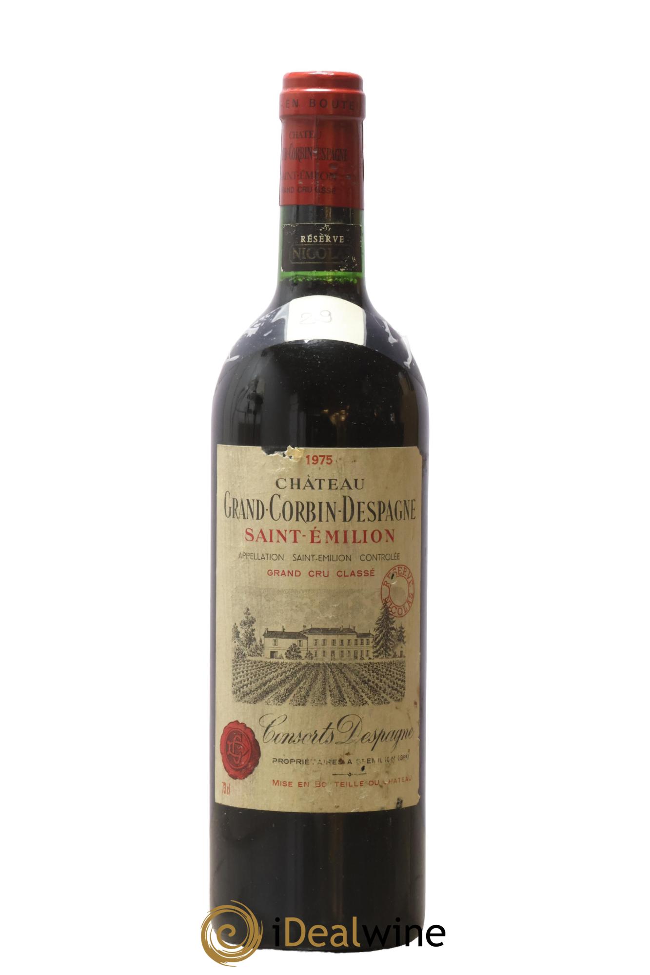 Château Grand Corbin Despagne Grand Cru Classé 1975 - Lot of 1 bottle - 0