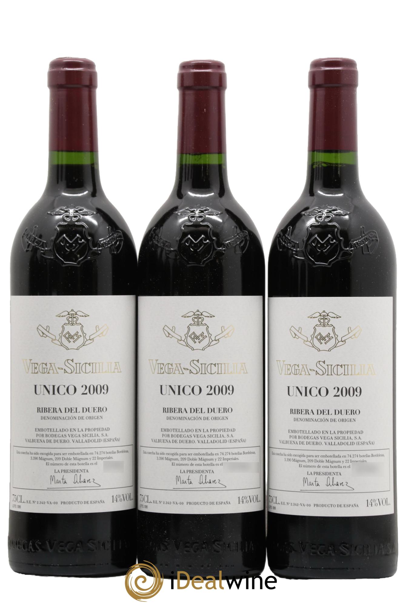Ribera Del Duero DO Vega Sicilia Unico Famille Alvarez 2009 - Lot de 6 bouteilles - 1