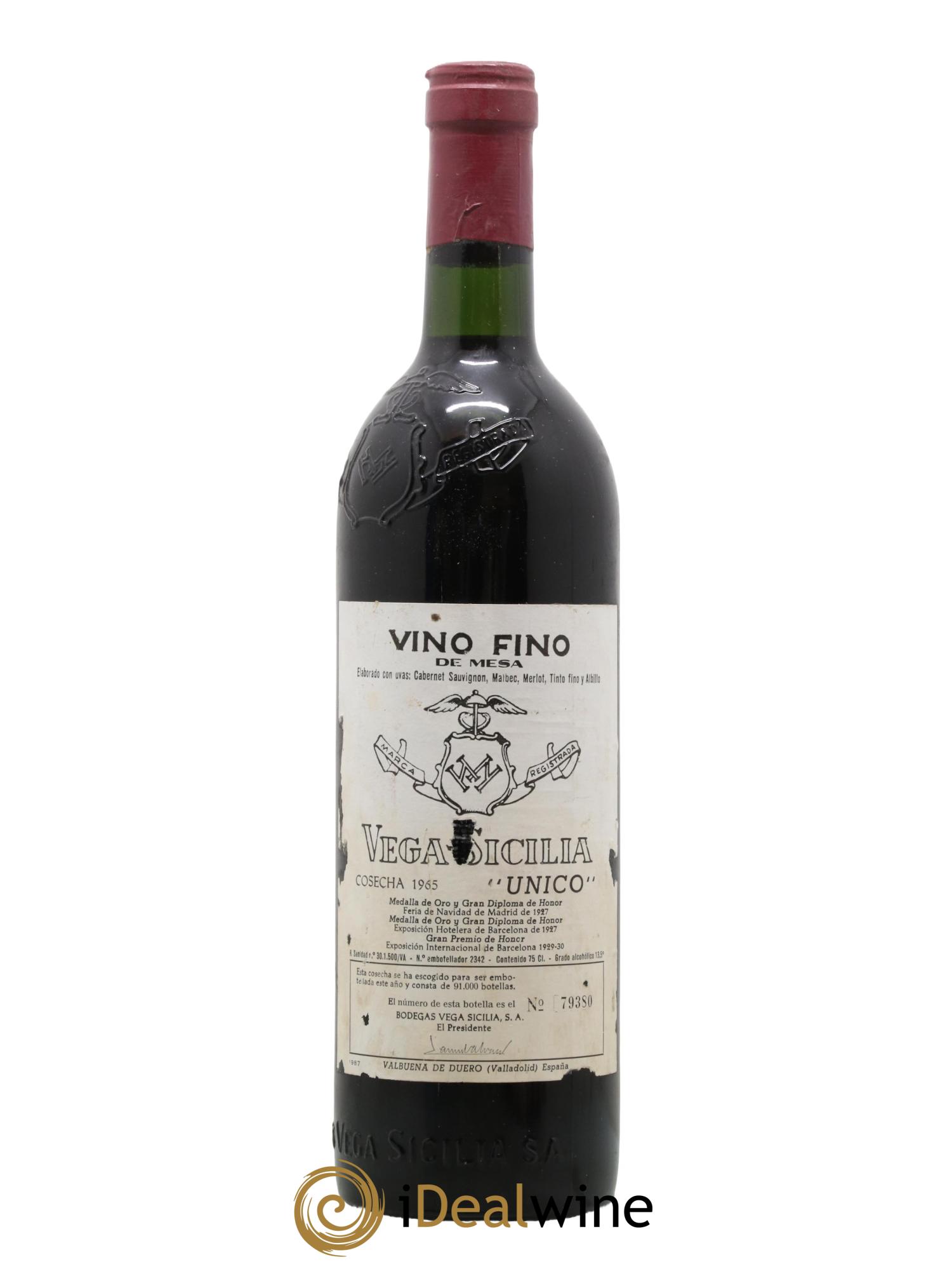 Espagne Vega Sicilia Unico Gran Riserva Famille Alvarez 1965 - Lot de 1 bouteille - 0