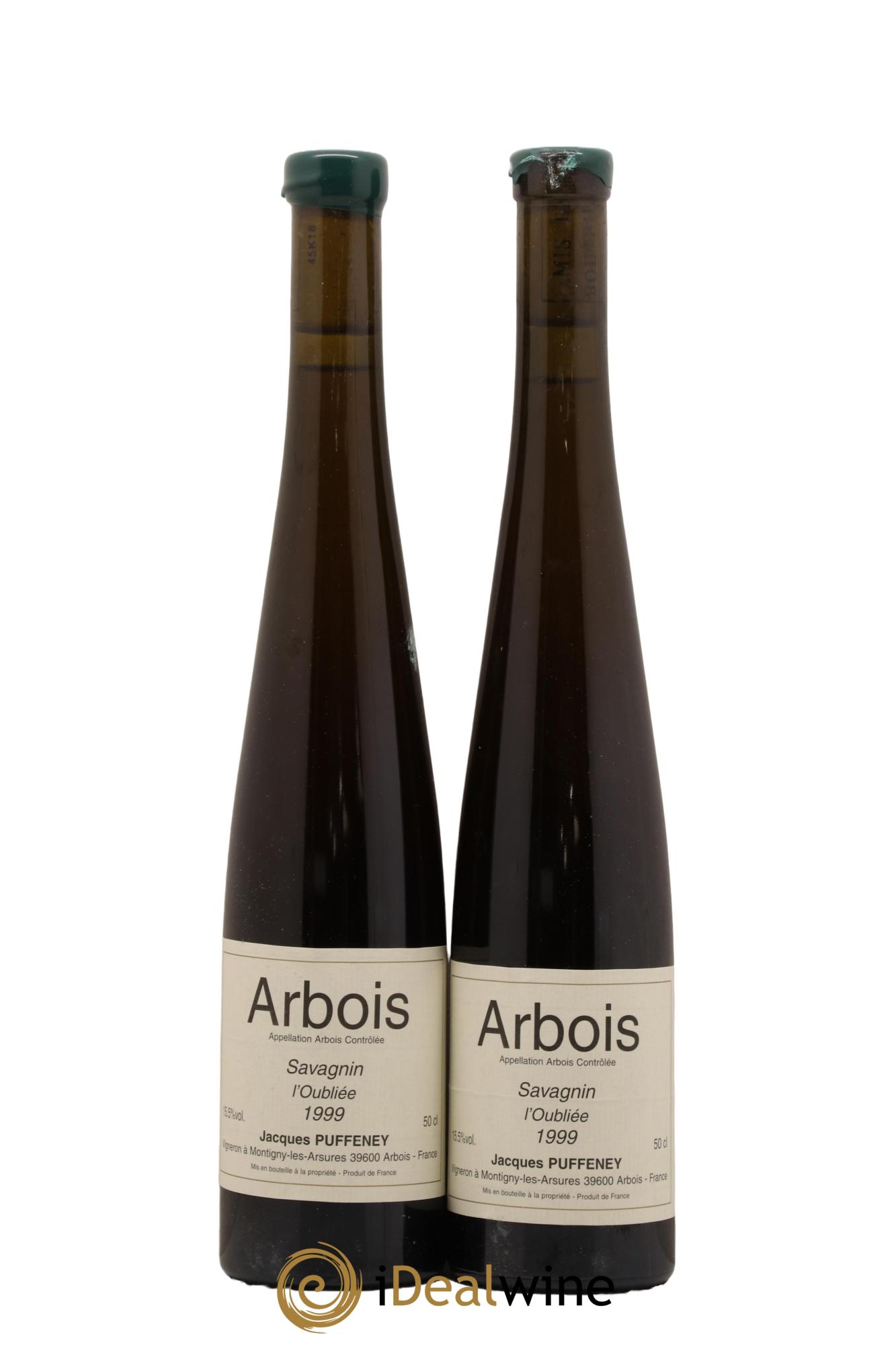 Arbois Savagnin L'Oubliée (50cl) Jacques Puffeney 1999 - Lot de 2 format 50cls - 0