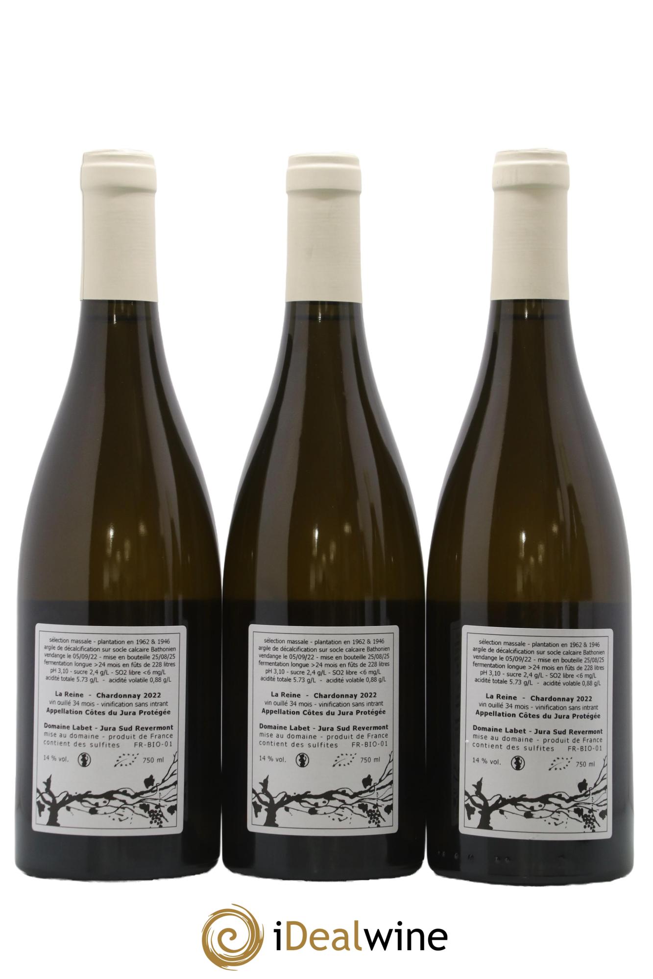 Côtes du Jura Chardonnay La Reine Romain - Julien  - Charline Labet 2022 - Lot de 3 bouteilles - 1