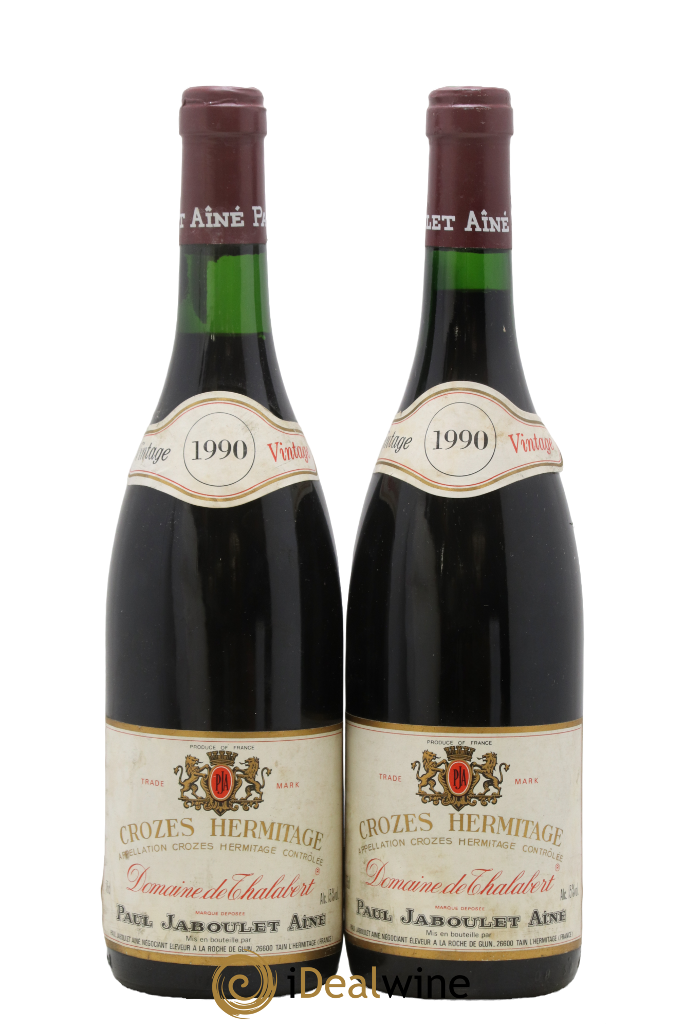 Crozes-Hermitage Domaine de Thalabert Paul Jaboulet Ainé 1990 - Lot of 2 bottles - 0