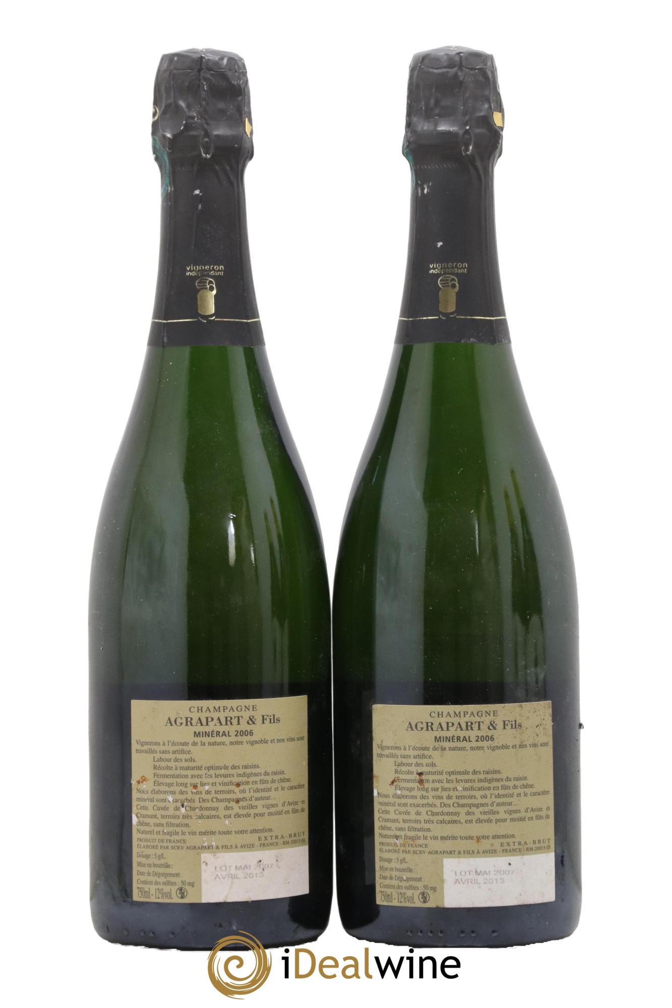 Minéral Blanc de Blancs  Extra-Brut Agrapart & Fils  2006 - Lot of 2 bottles - 1