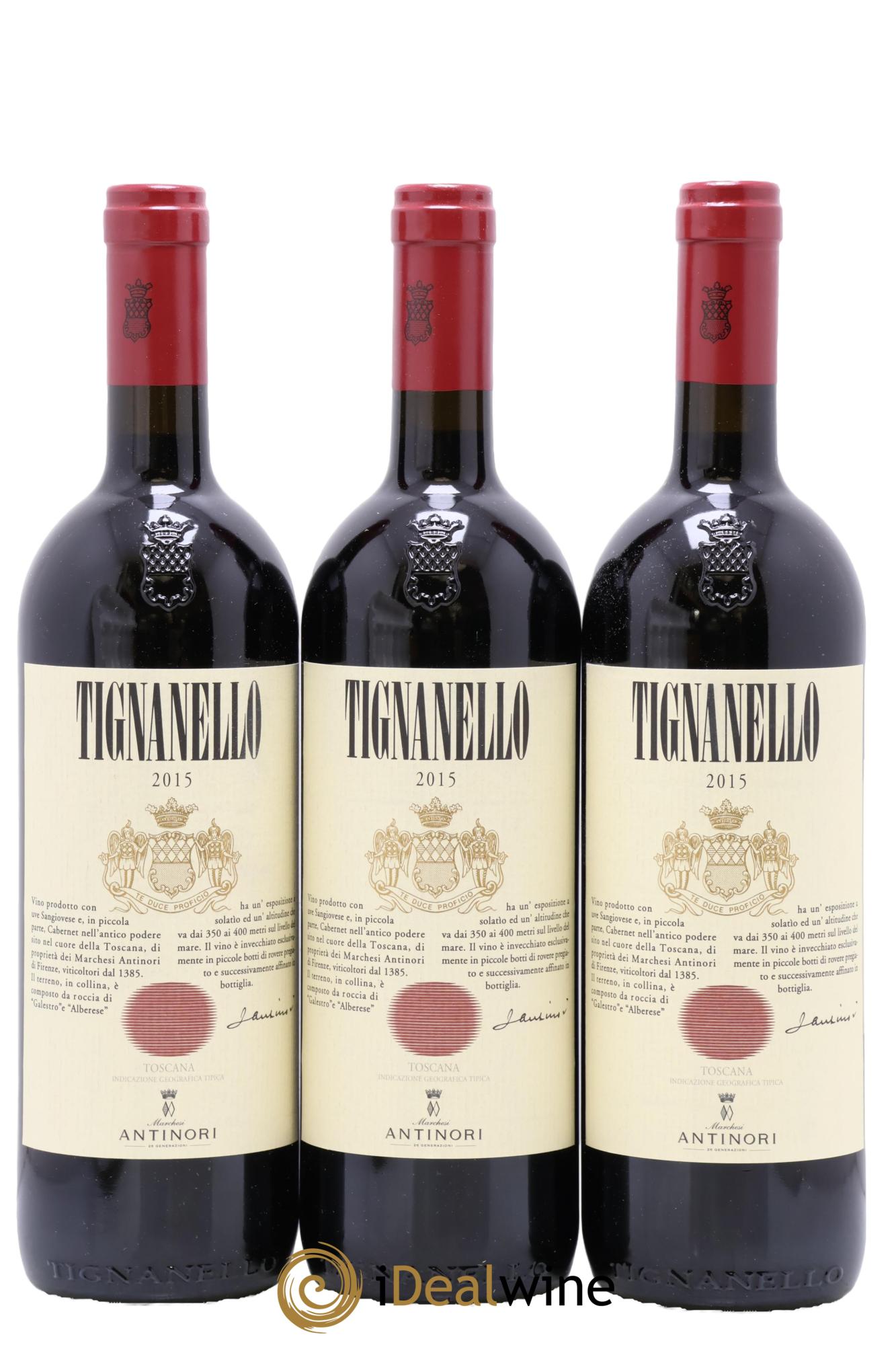 Toscana IGT Tignanello Tenuta Tignanello - Marchesi Antinori 2015 - Lot de 3 bouteilles - 0