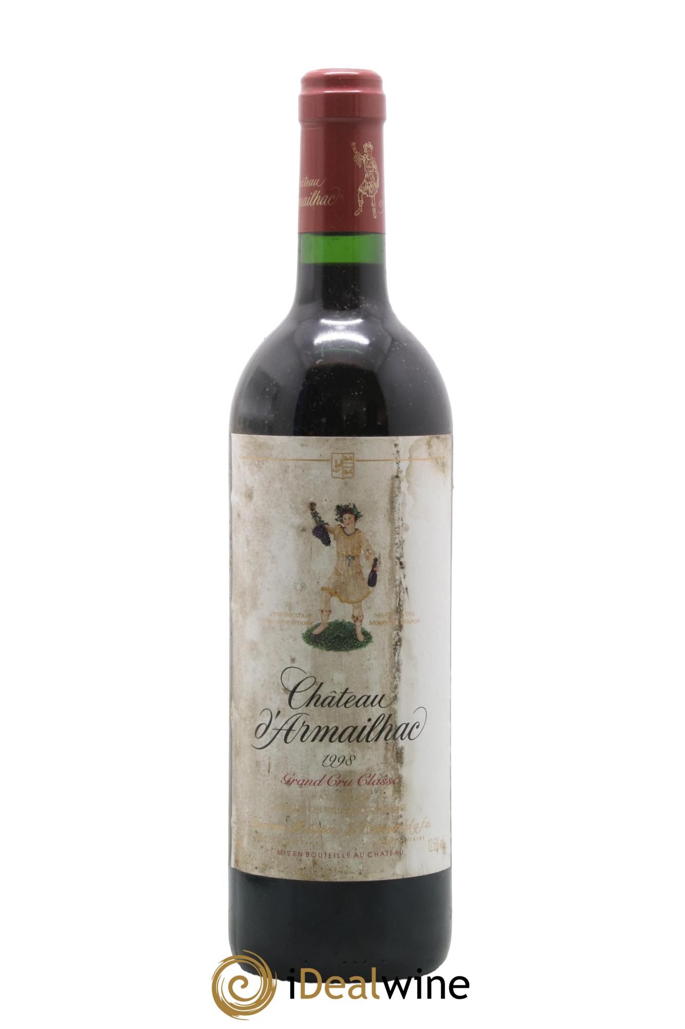Château d' Armailhac - Mouton Baron(ne) Philippe 5ème Grand Cru Classé 1998 - Posten von 1 Flasche - 0